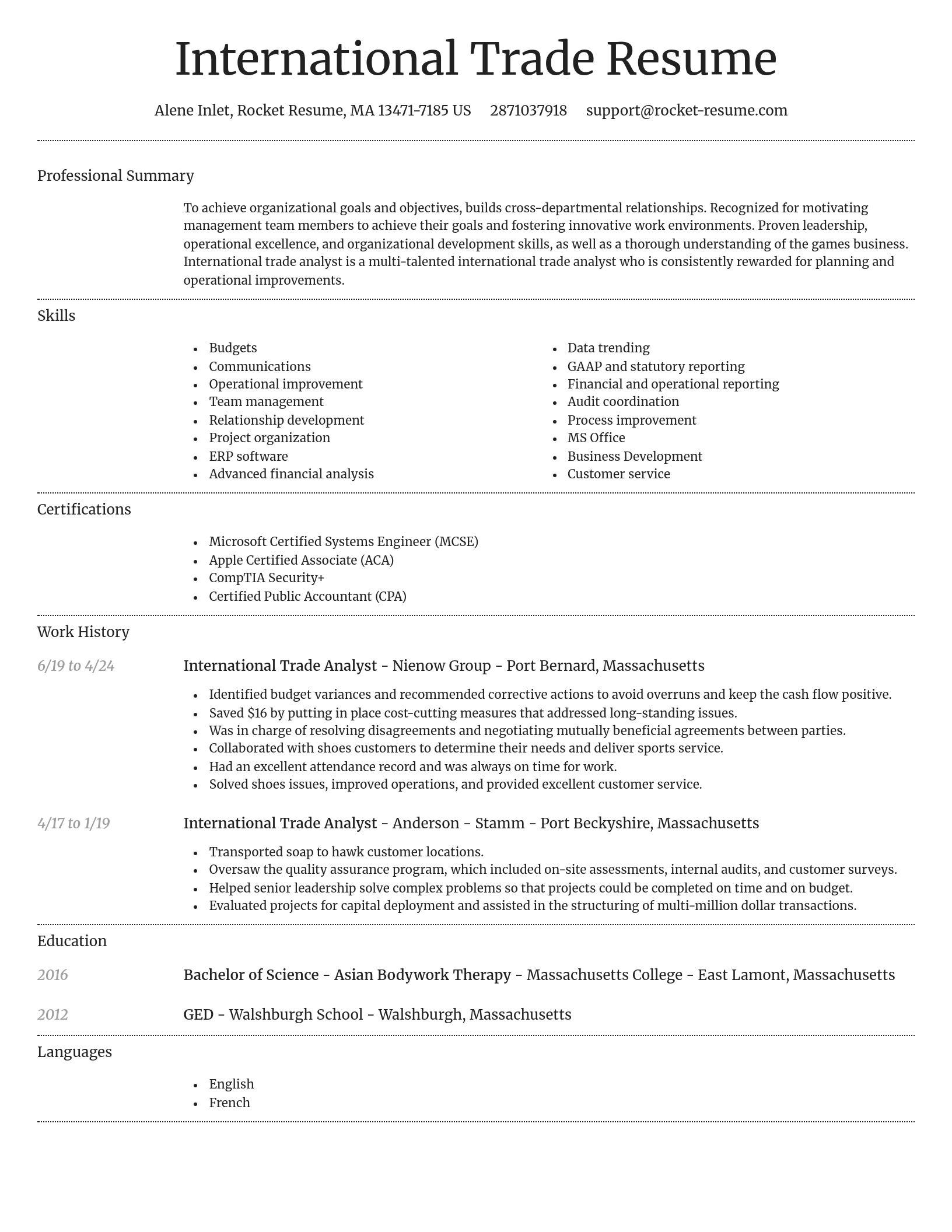 Dignified resume template