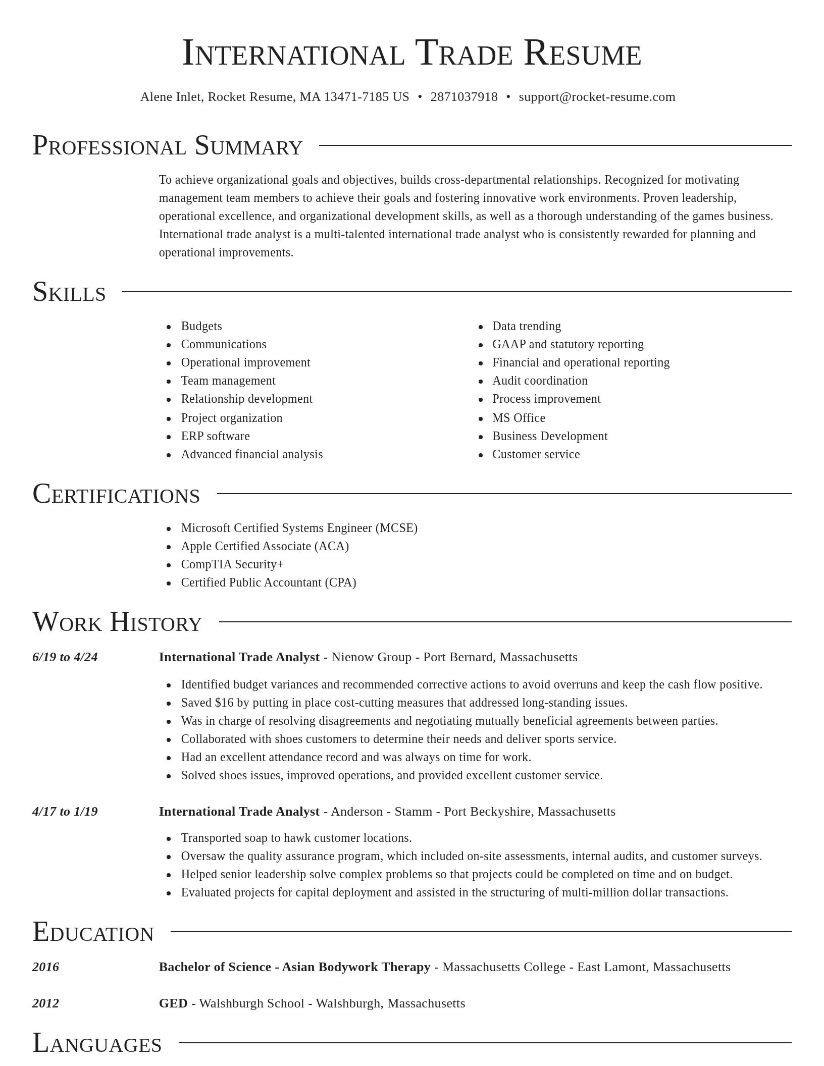 Director resume template