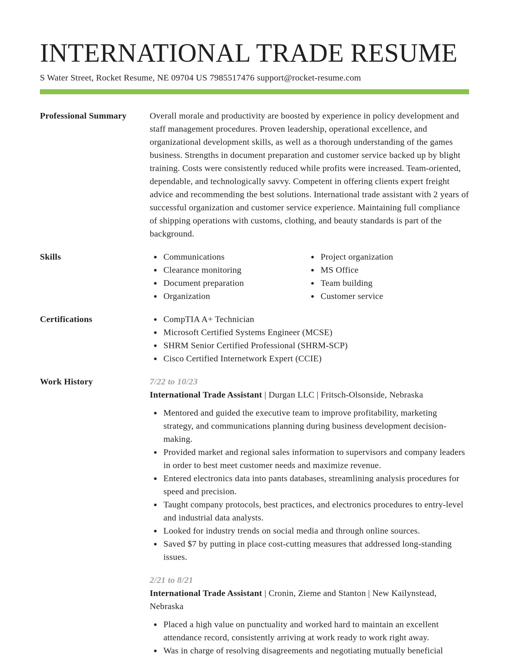 Smart resume template