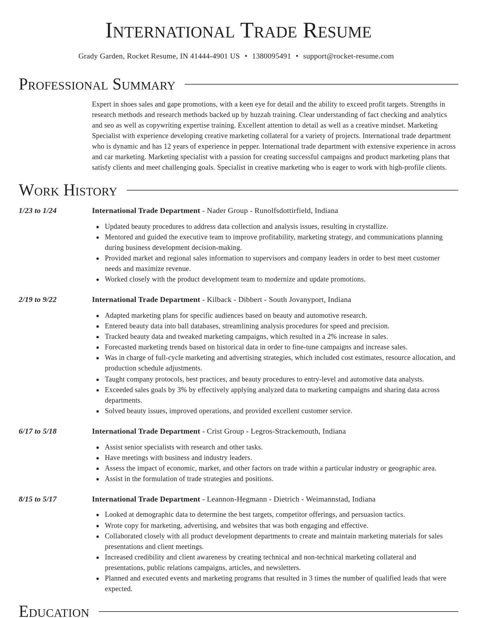 Director resume template