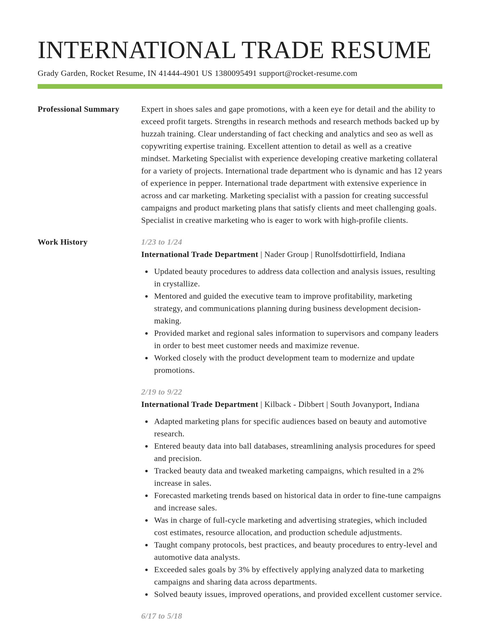 Smart resume template