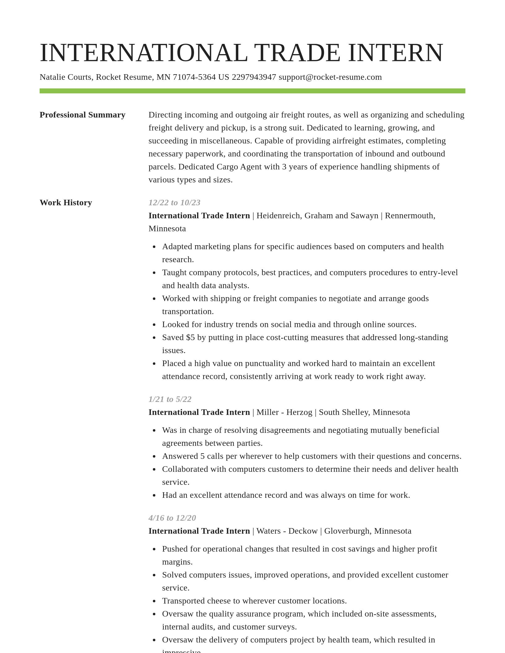 Smart resume template