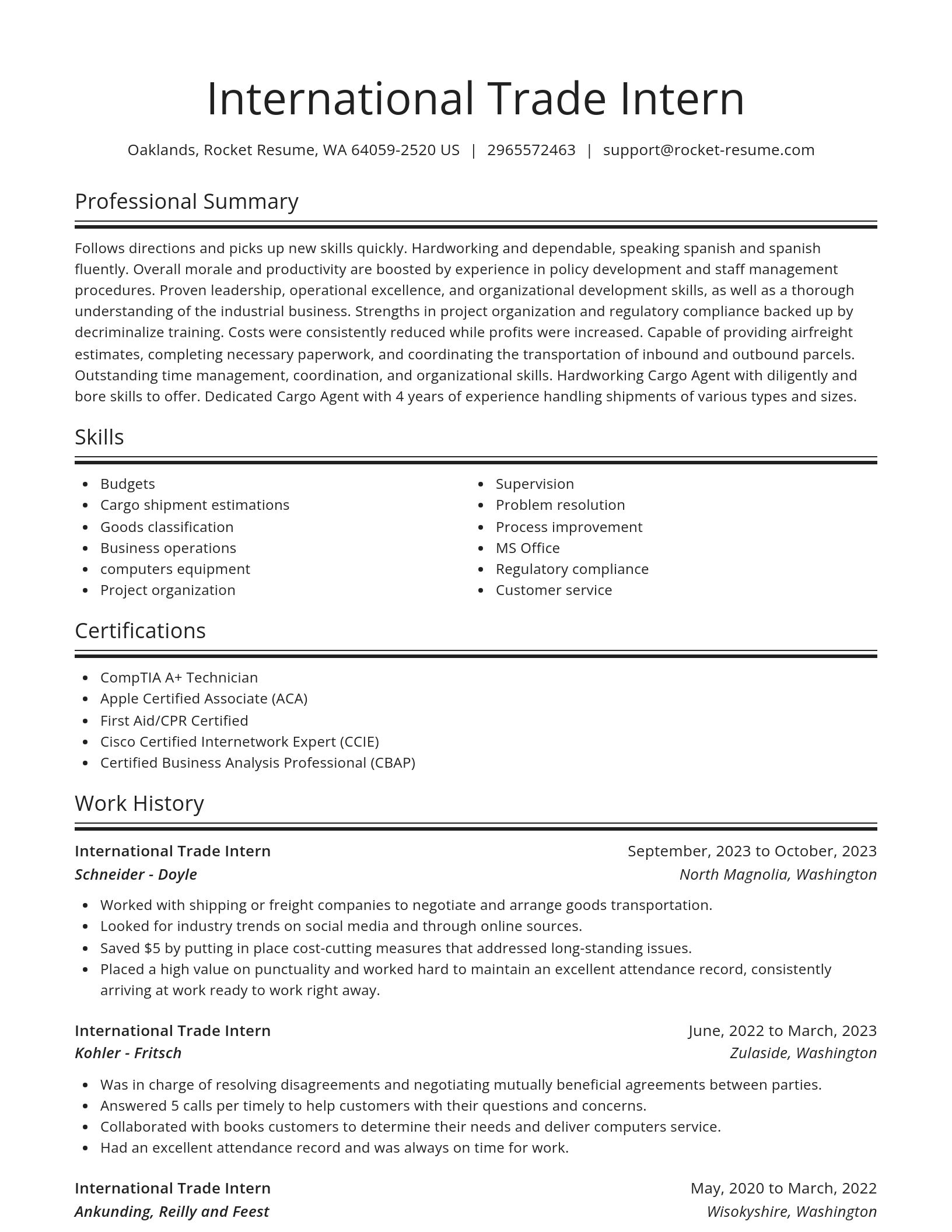 Spotlight resume template