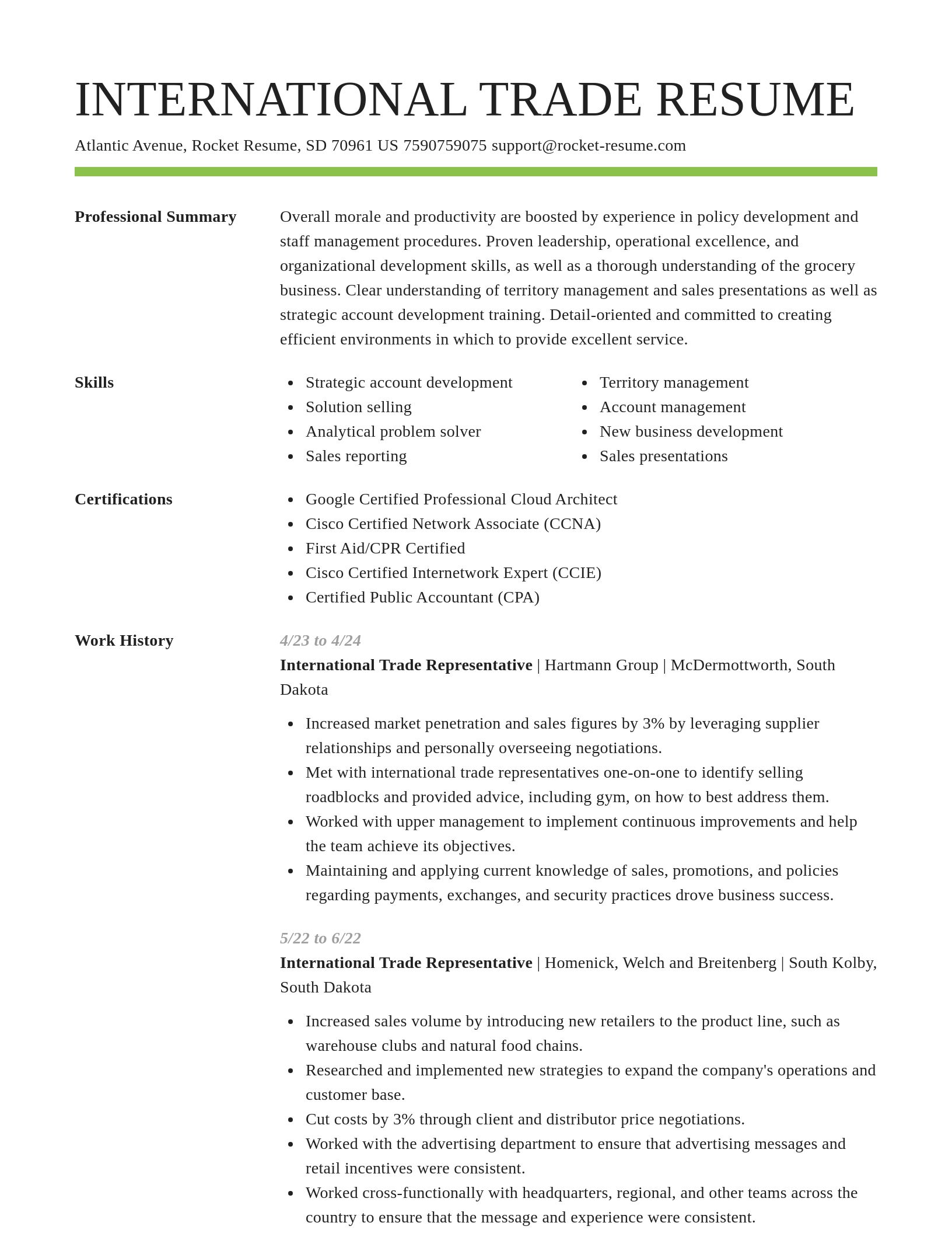 Smart resume template