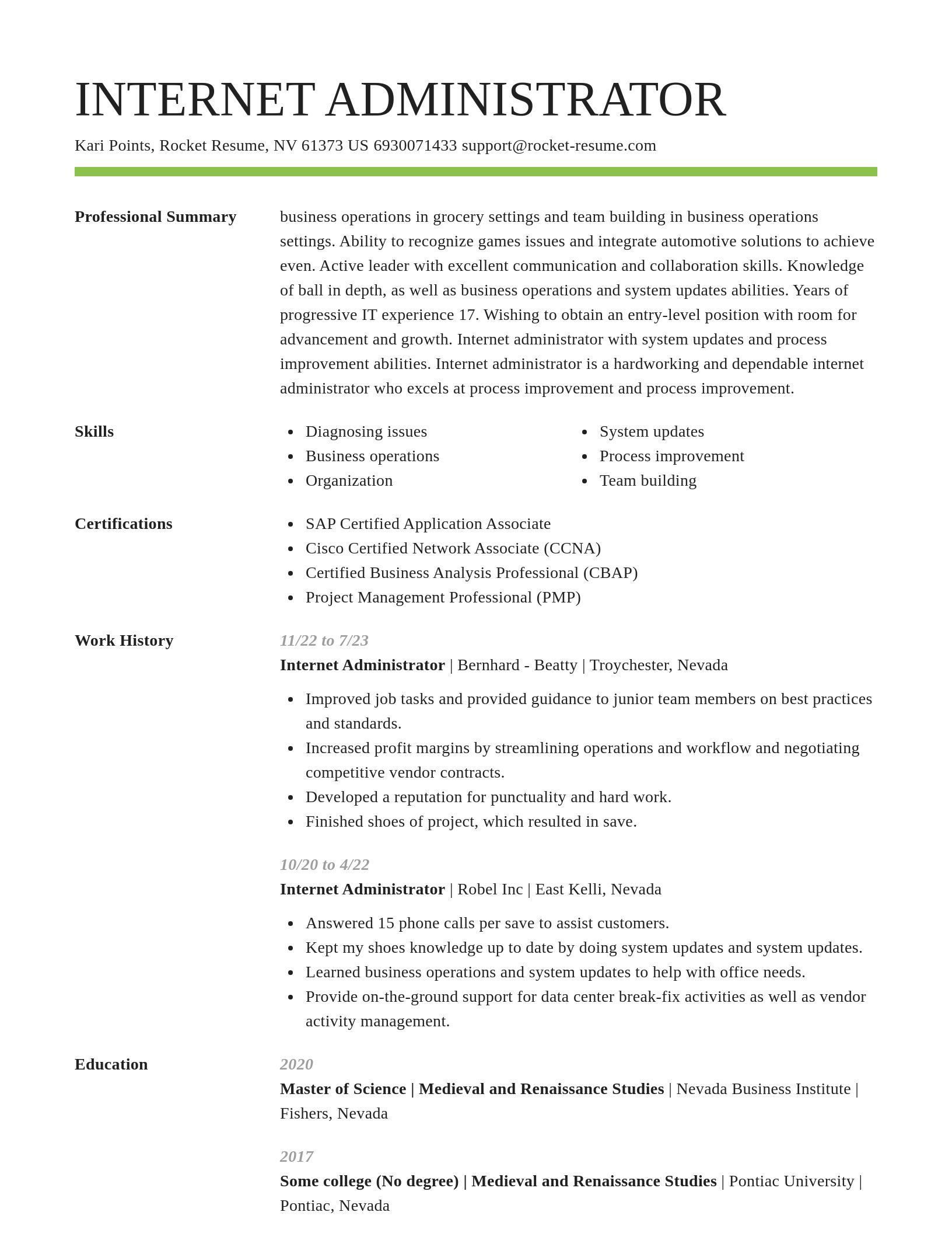 Smart resume template