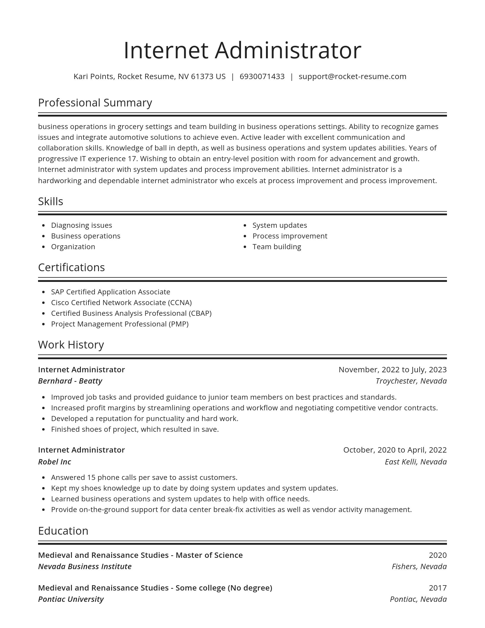 Spotlight resume template