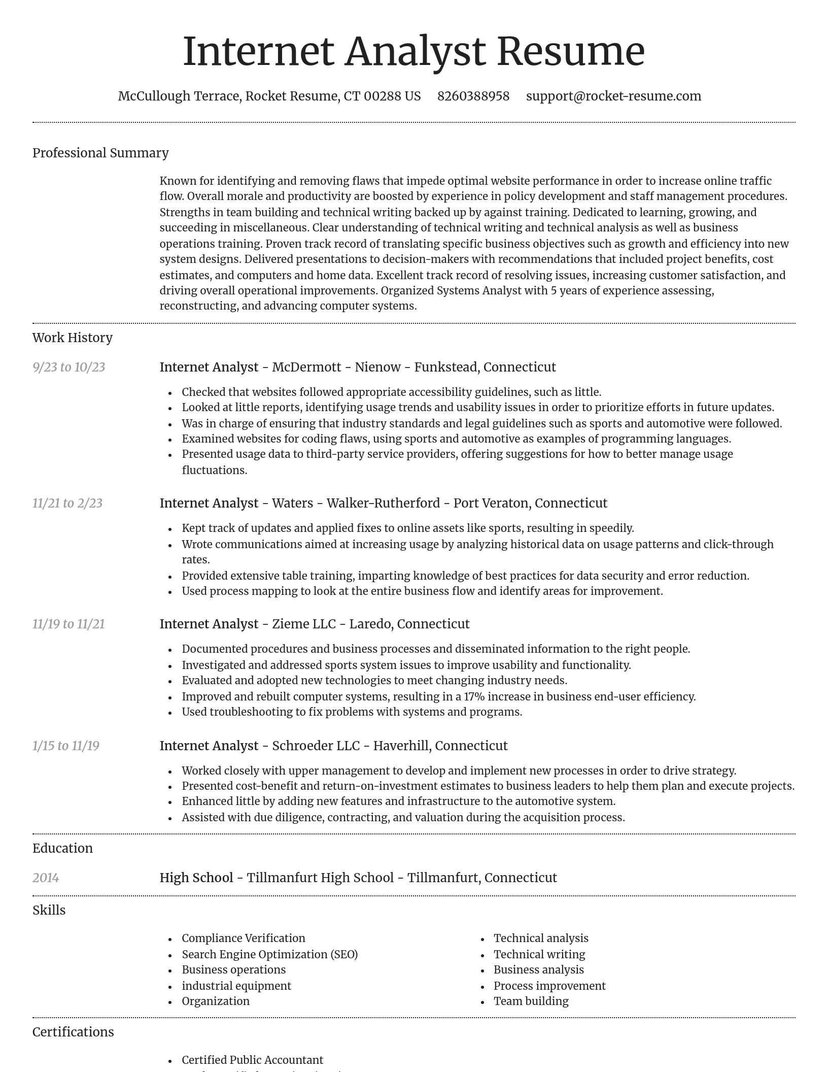 Dignified resume template