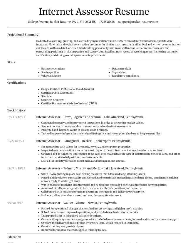 Dignified resume template
