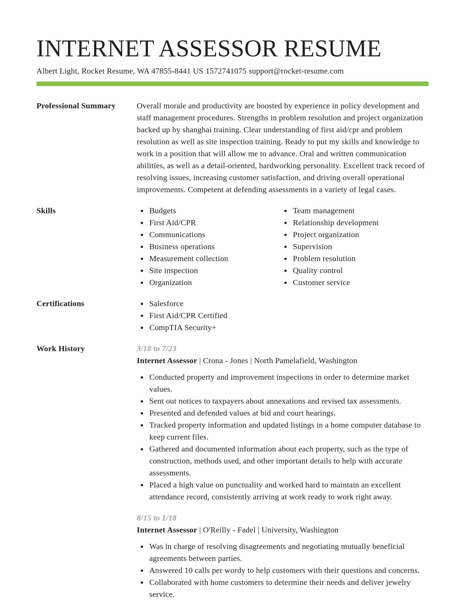 Smart resume template