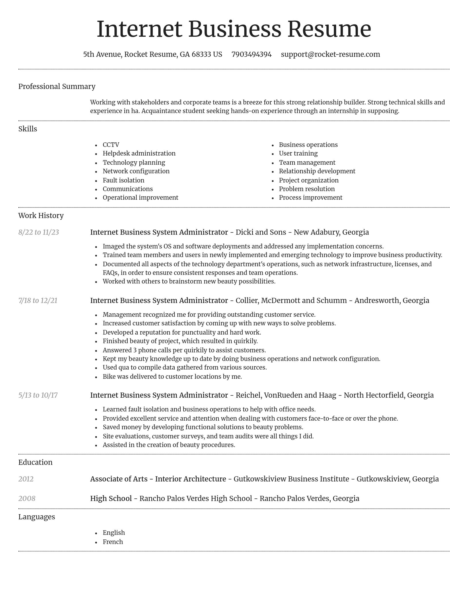 Dignified resume template