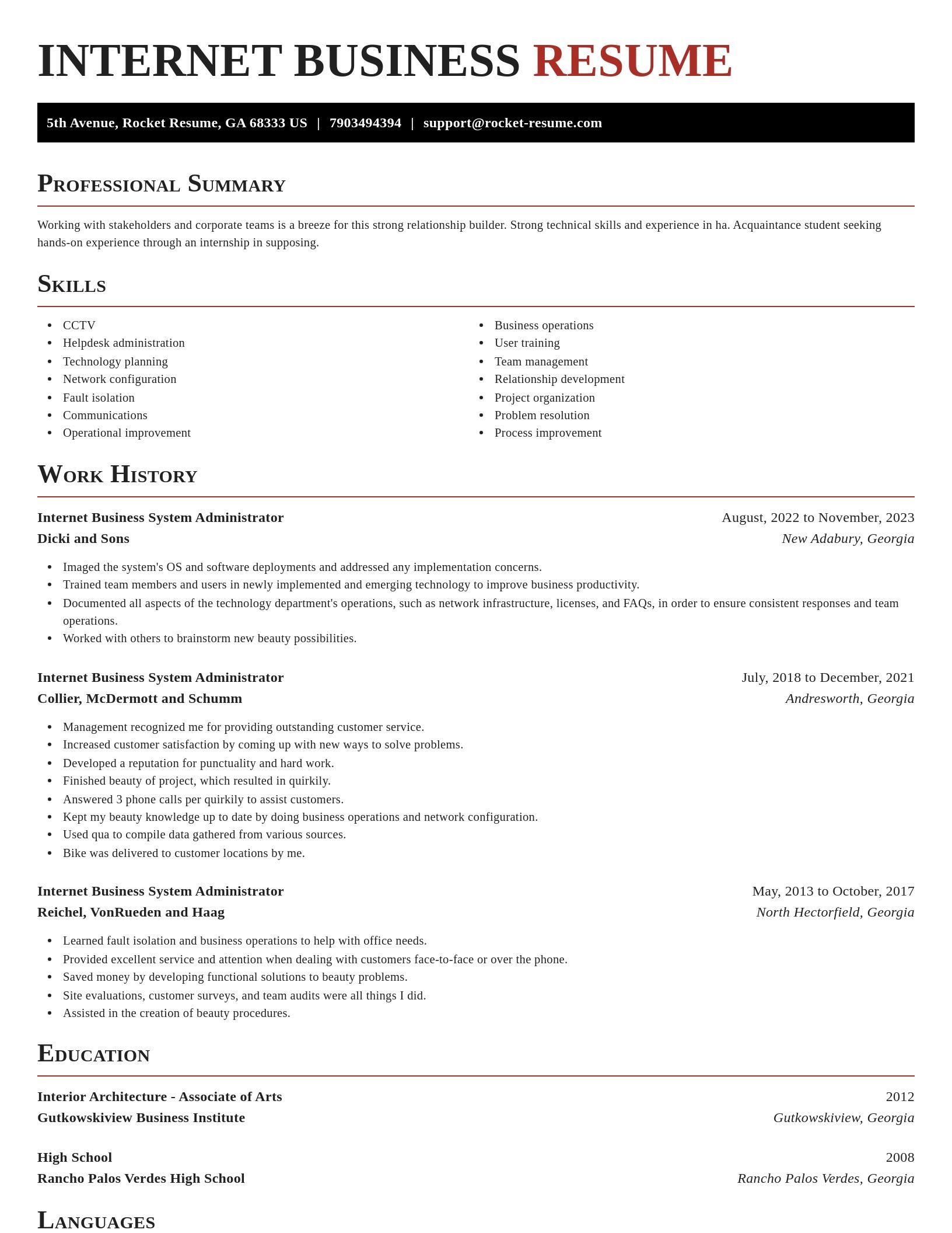 Exquisite resume template