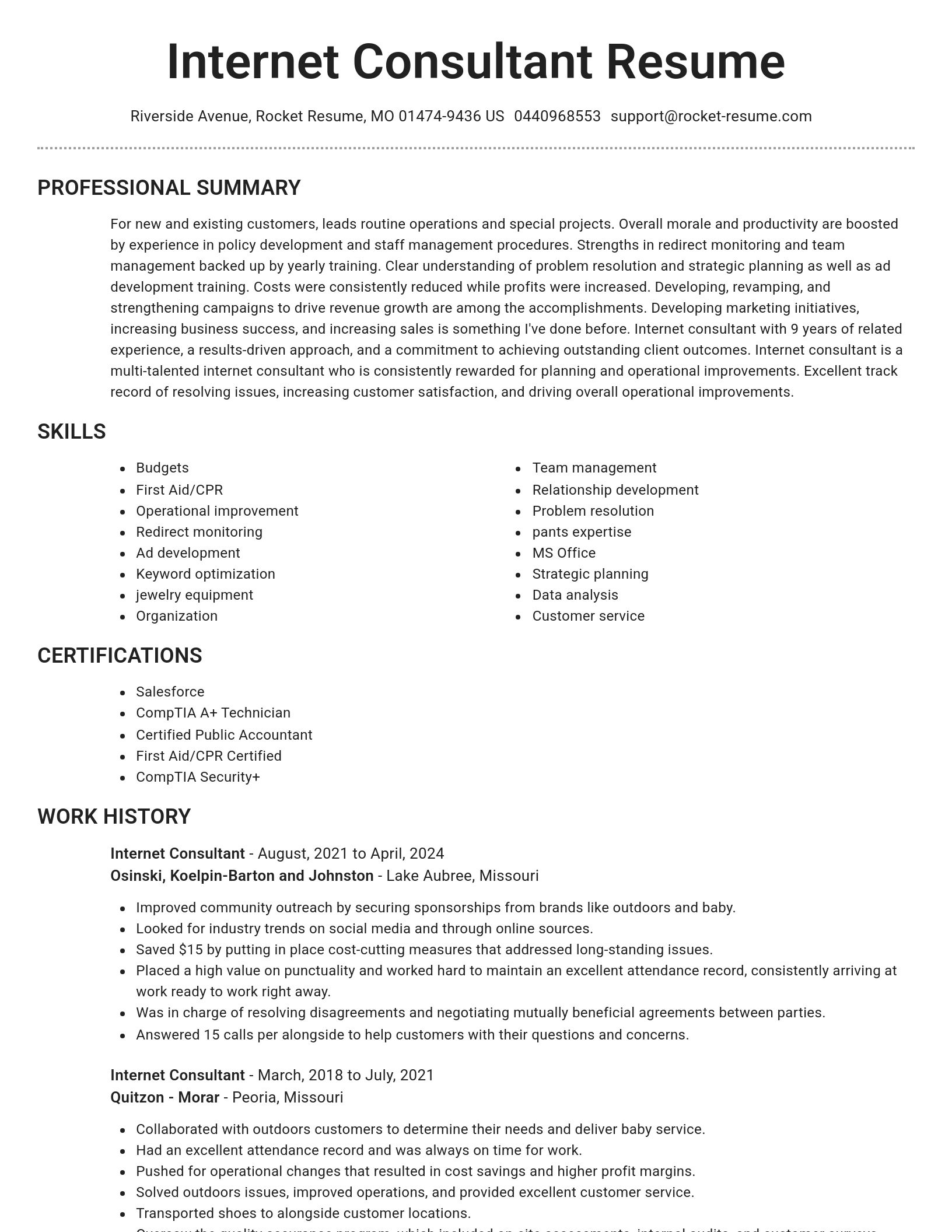 Brilliant resume template