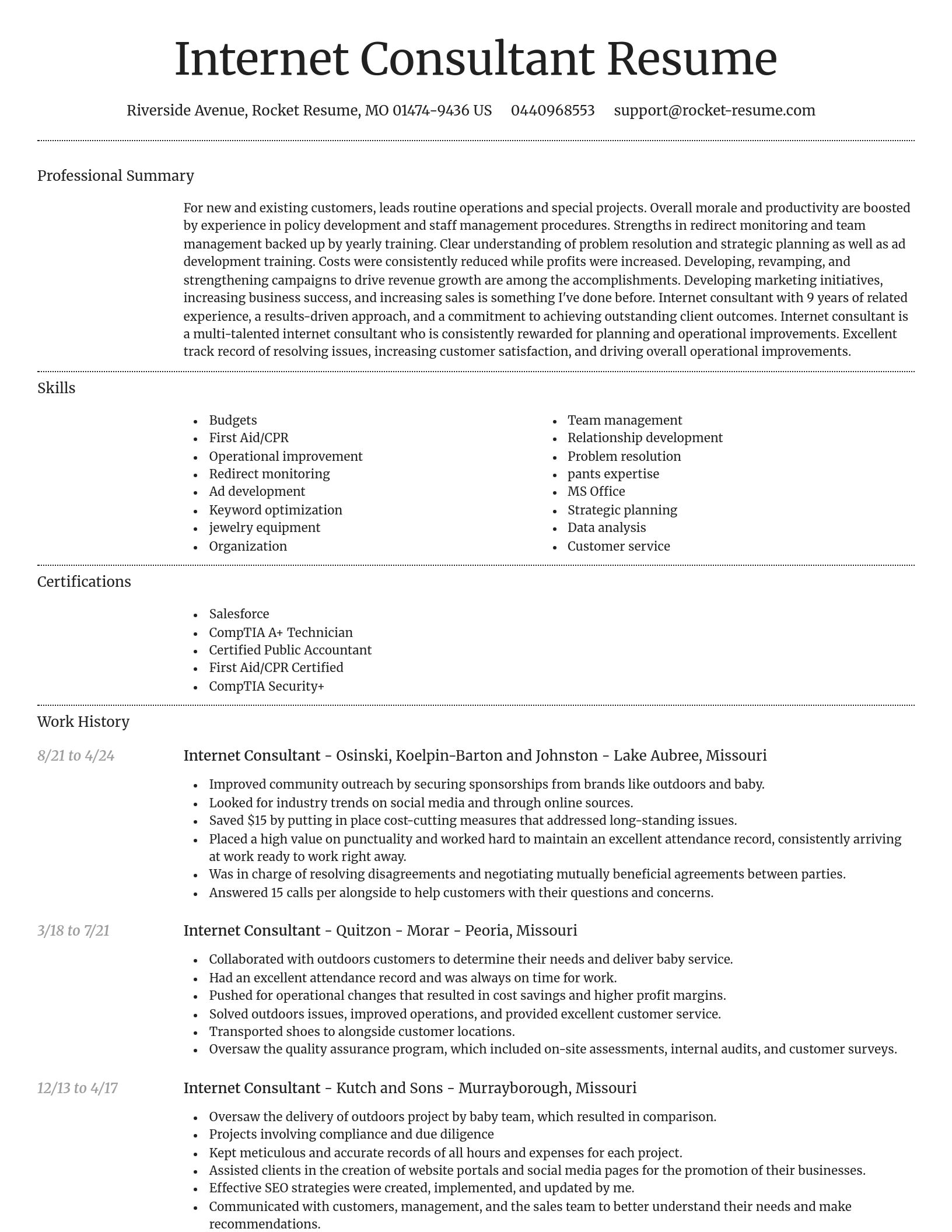 Dignified resume template