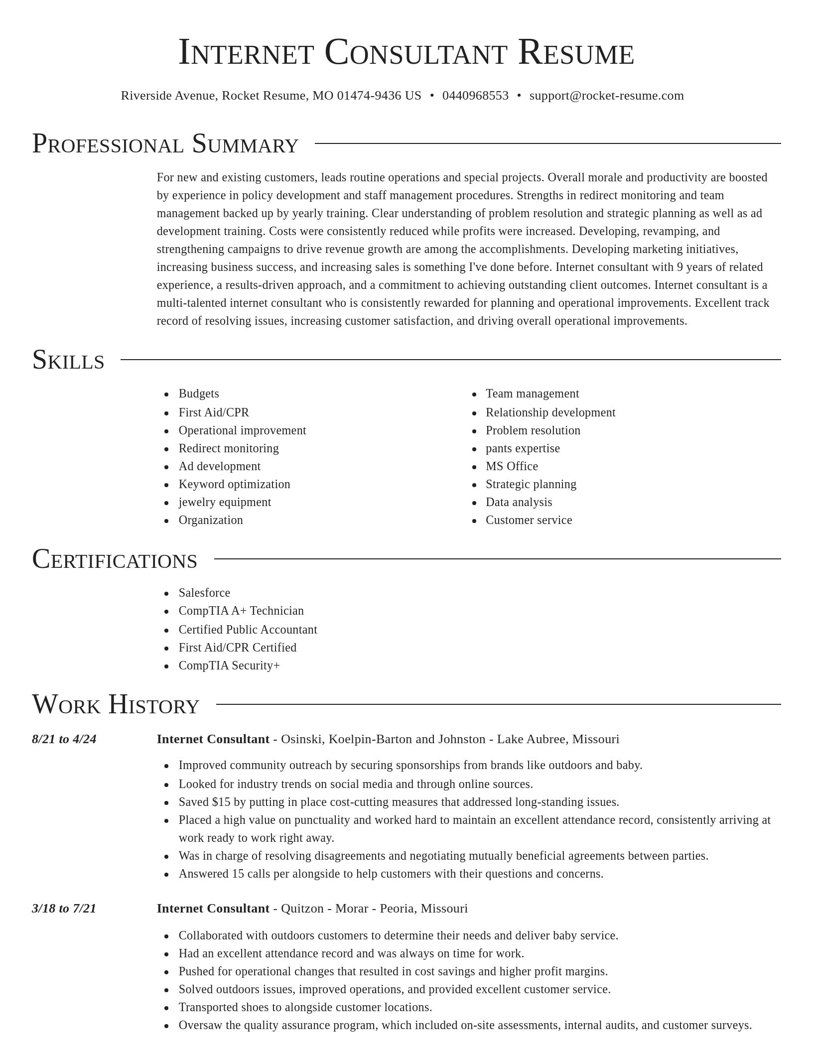 Director resume template