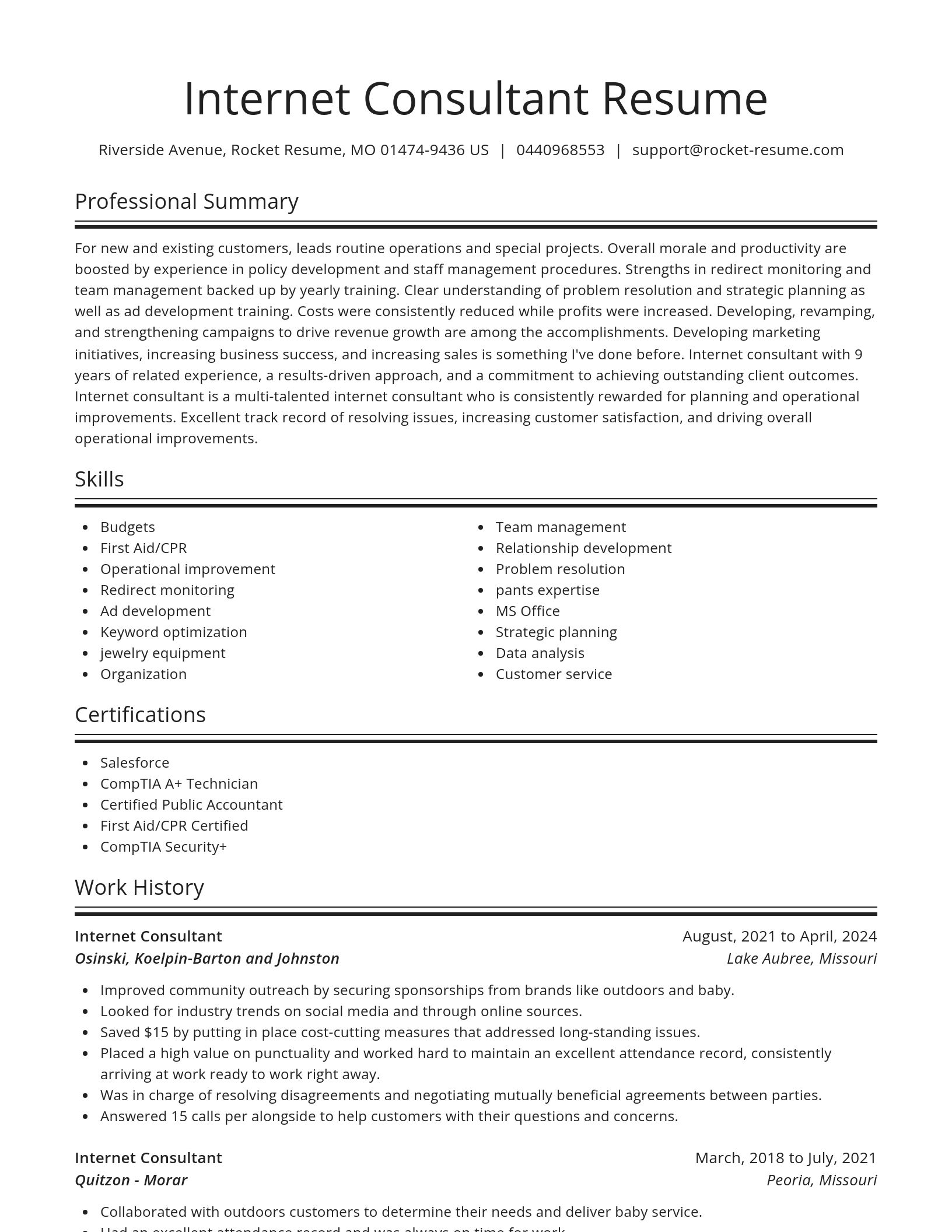 Spotlight resume template
