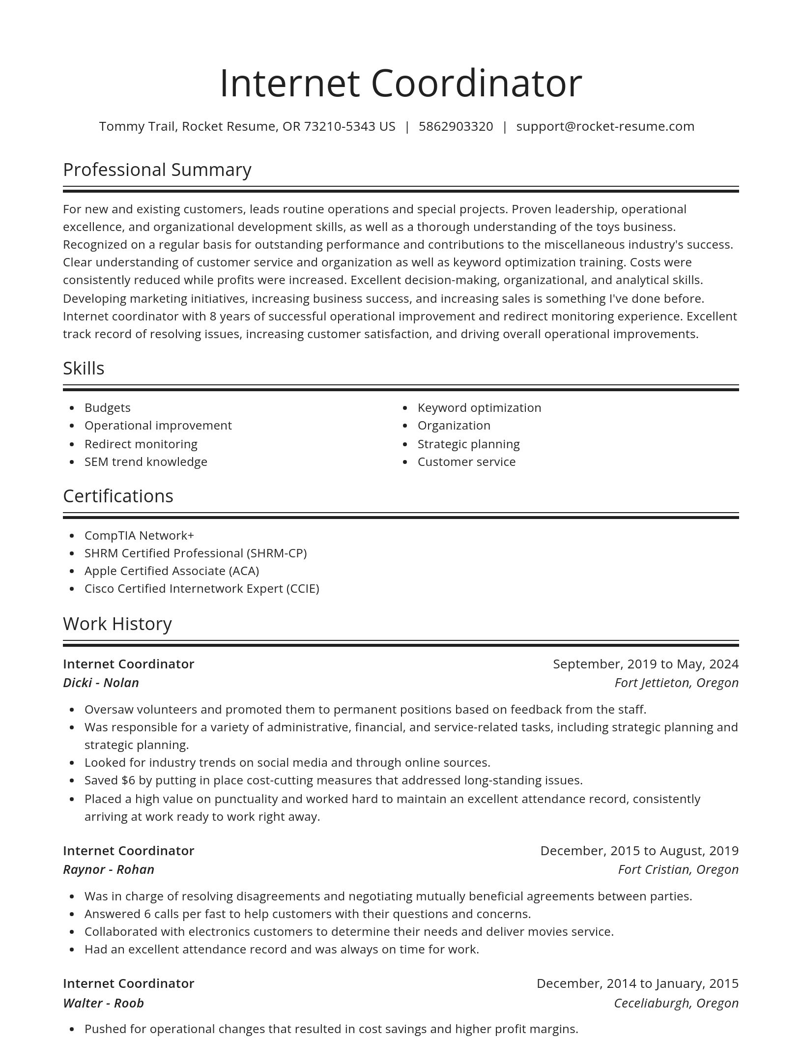 Spotlight resume template