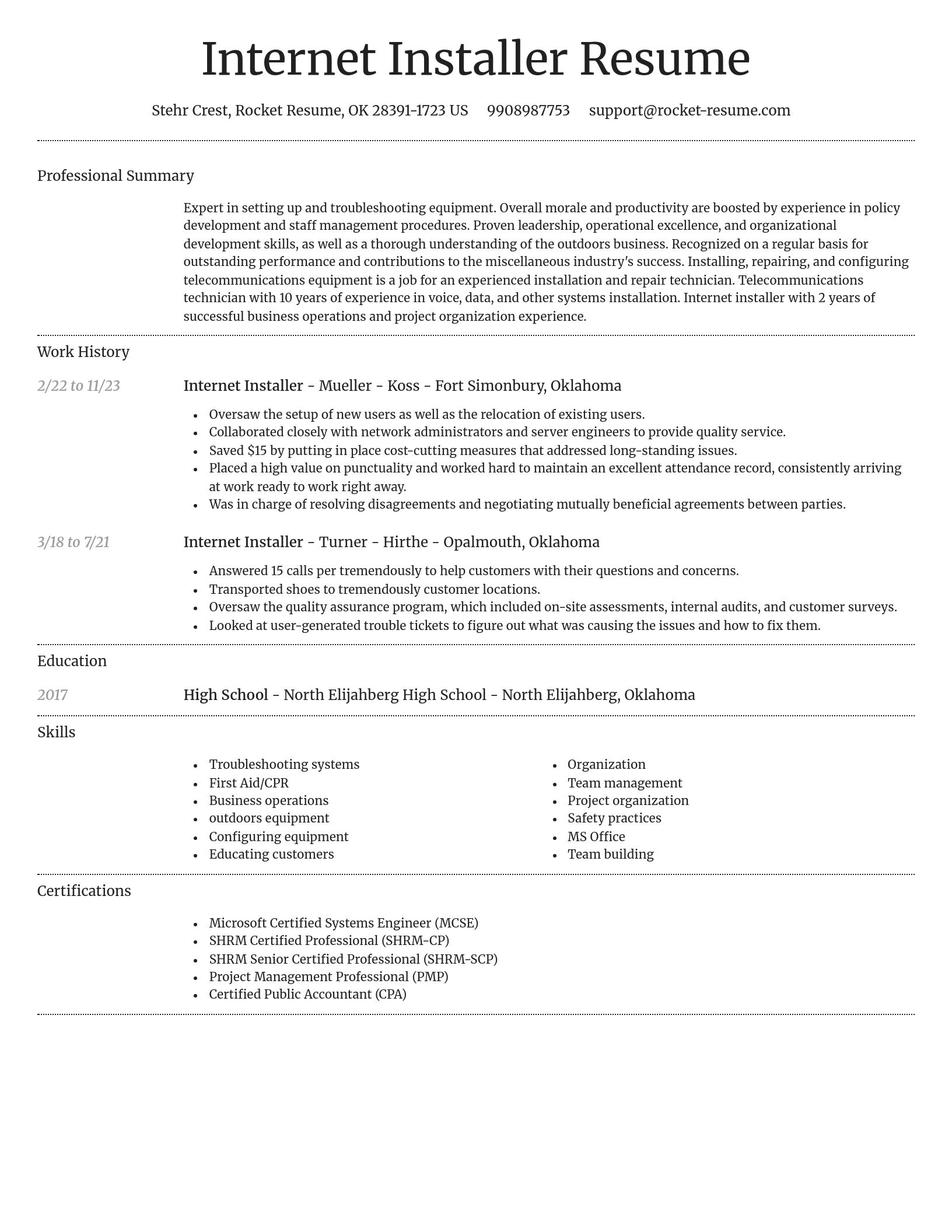 Dignified resume template