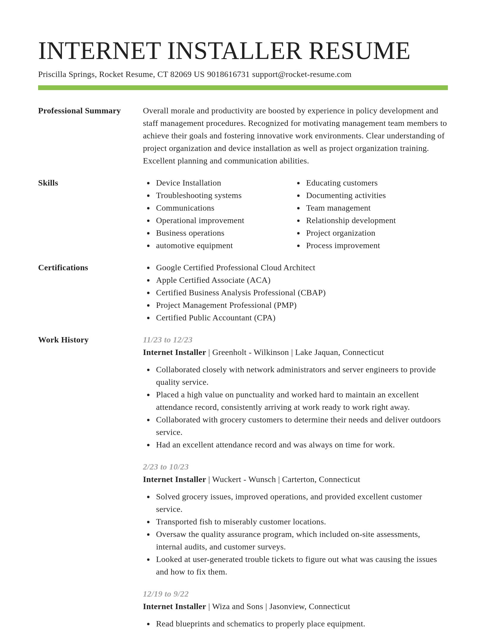 Smart resume template