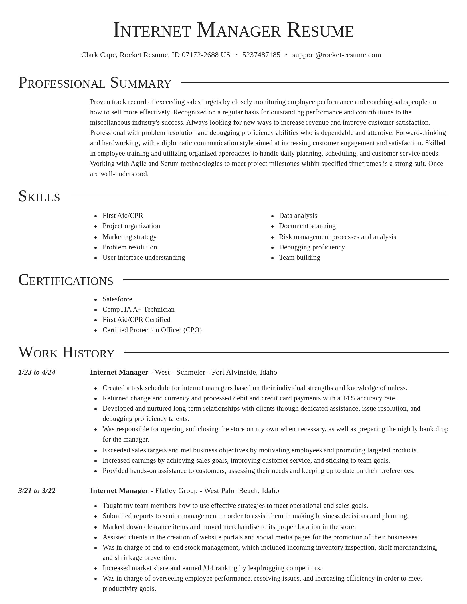 Director resume template
