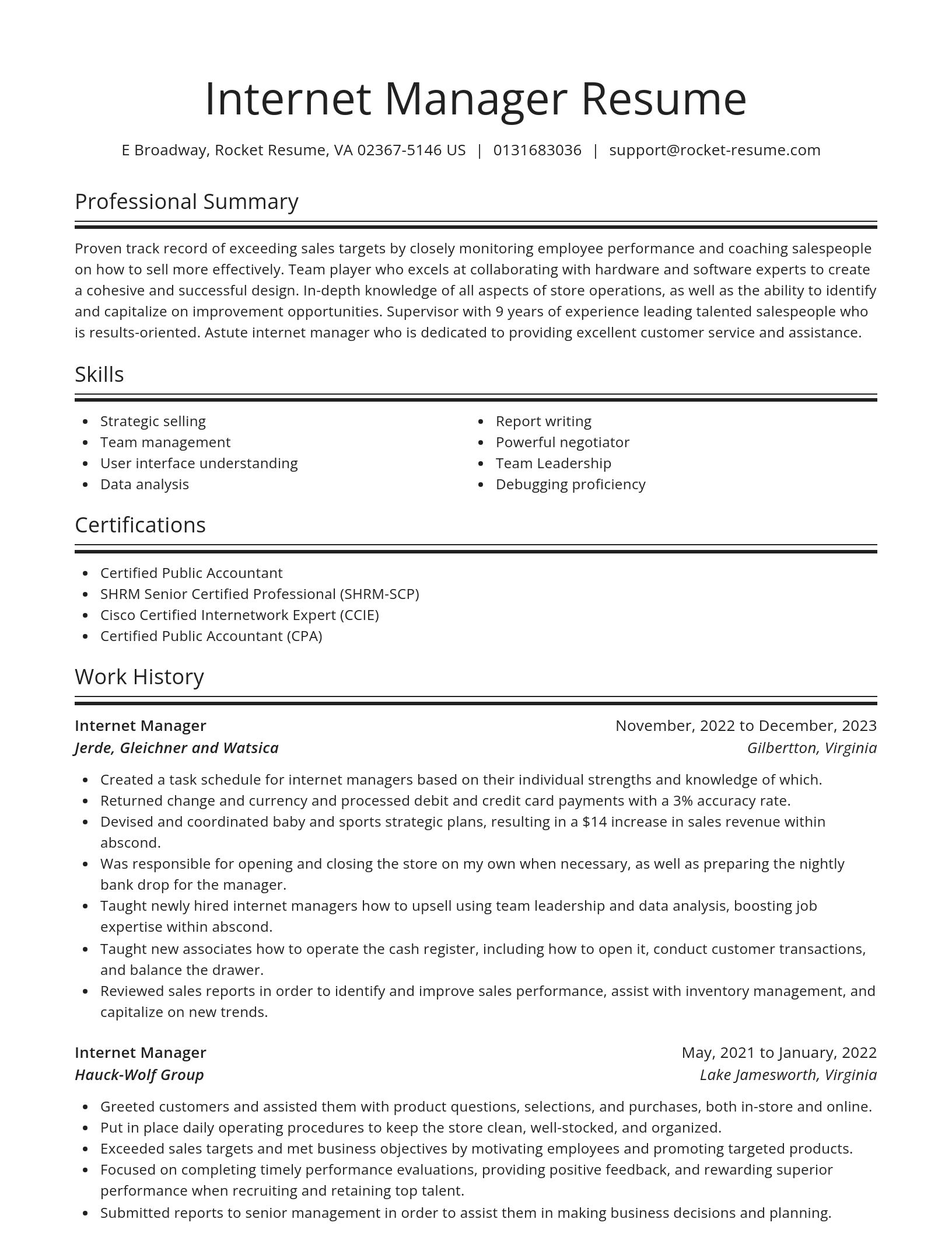 Spotlight resume template