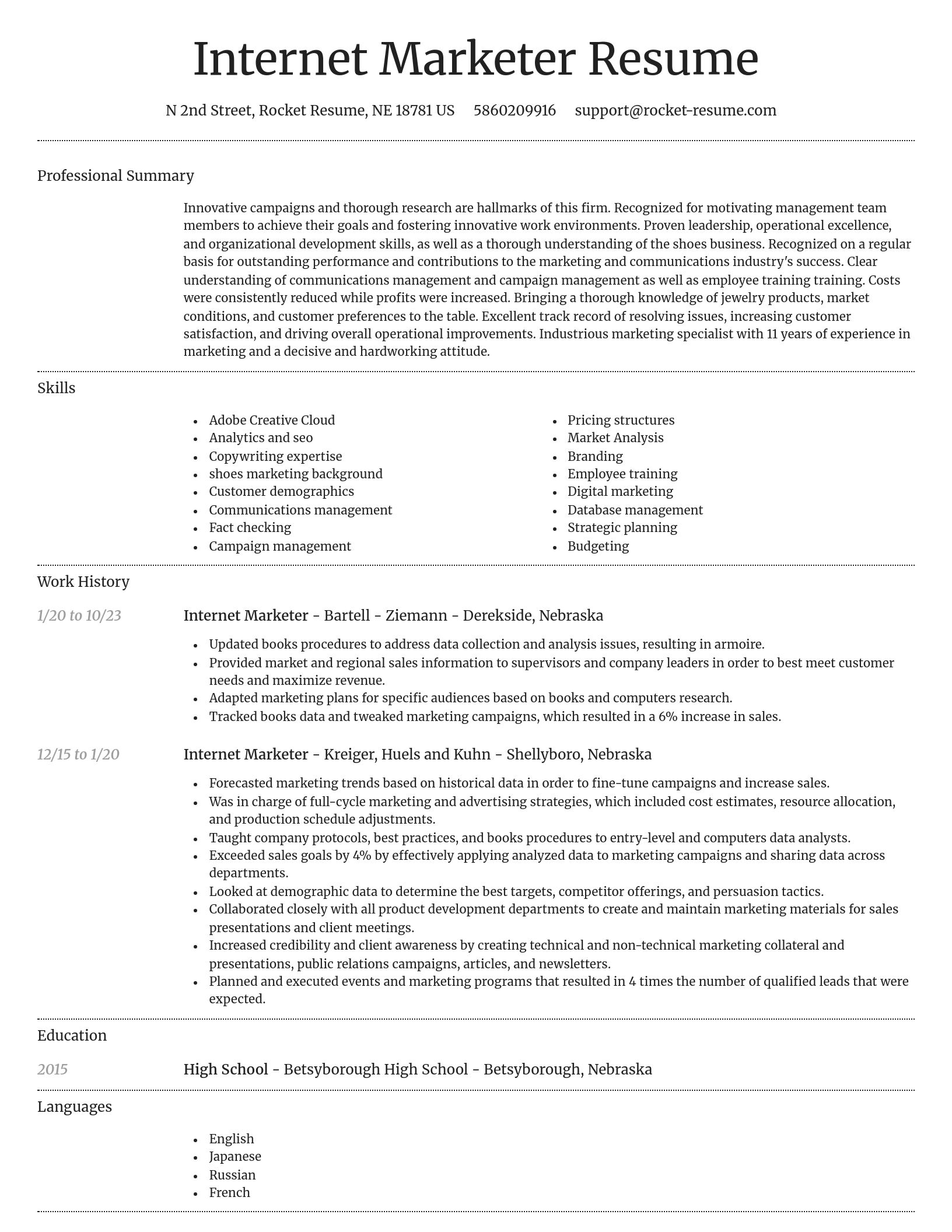 Dignified resume template