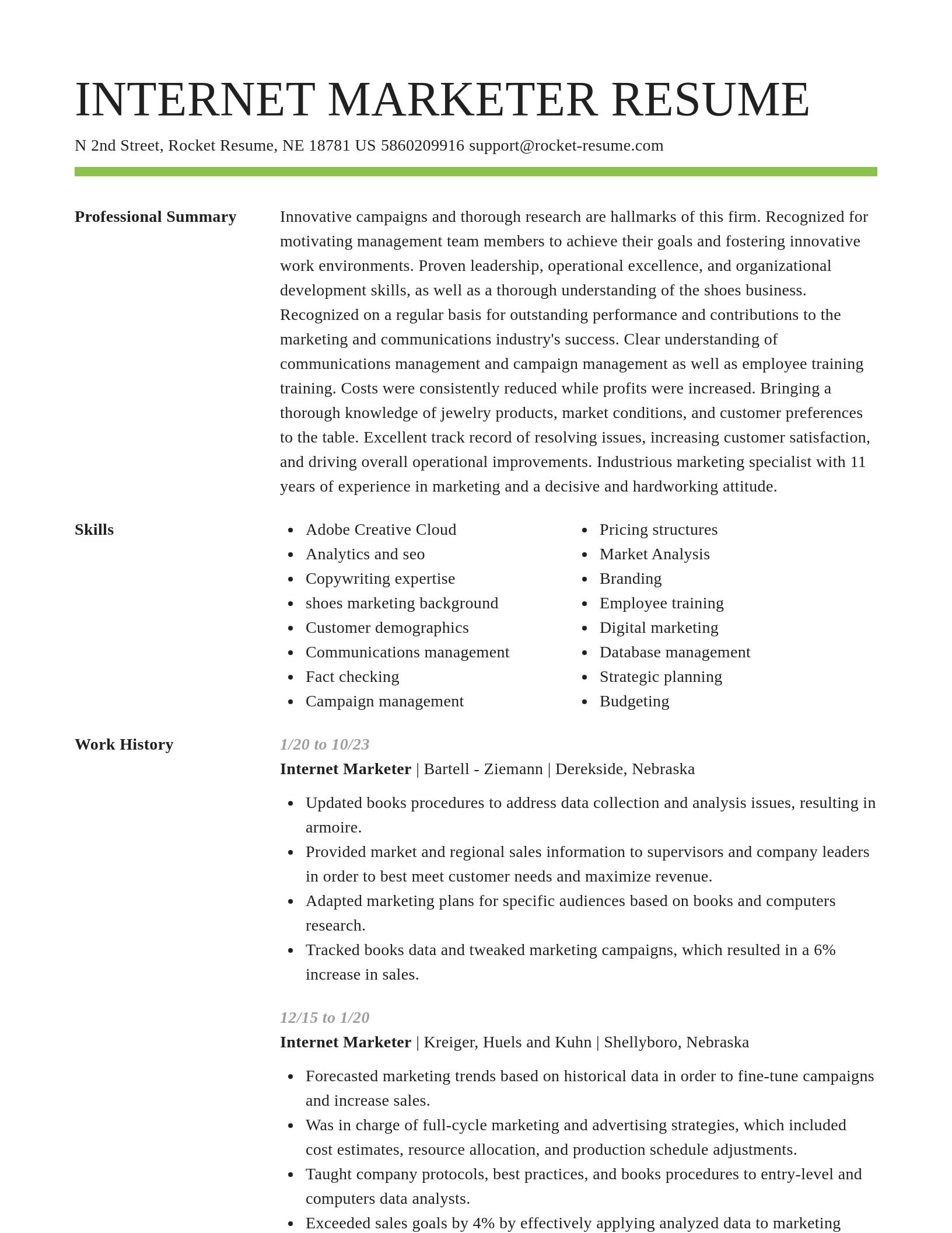 Smart resume template