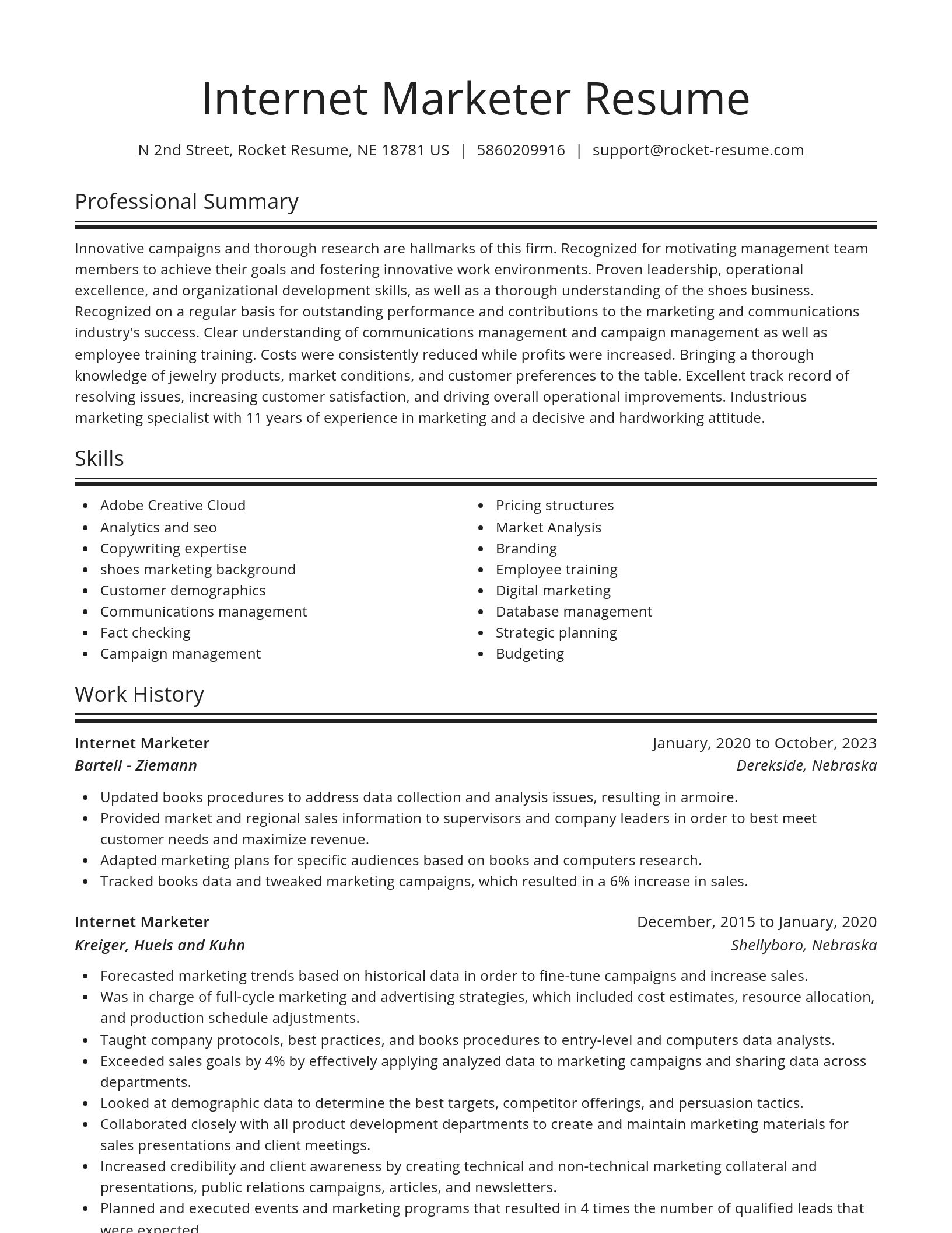 Spotlight resume template