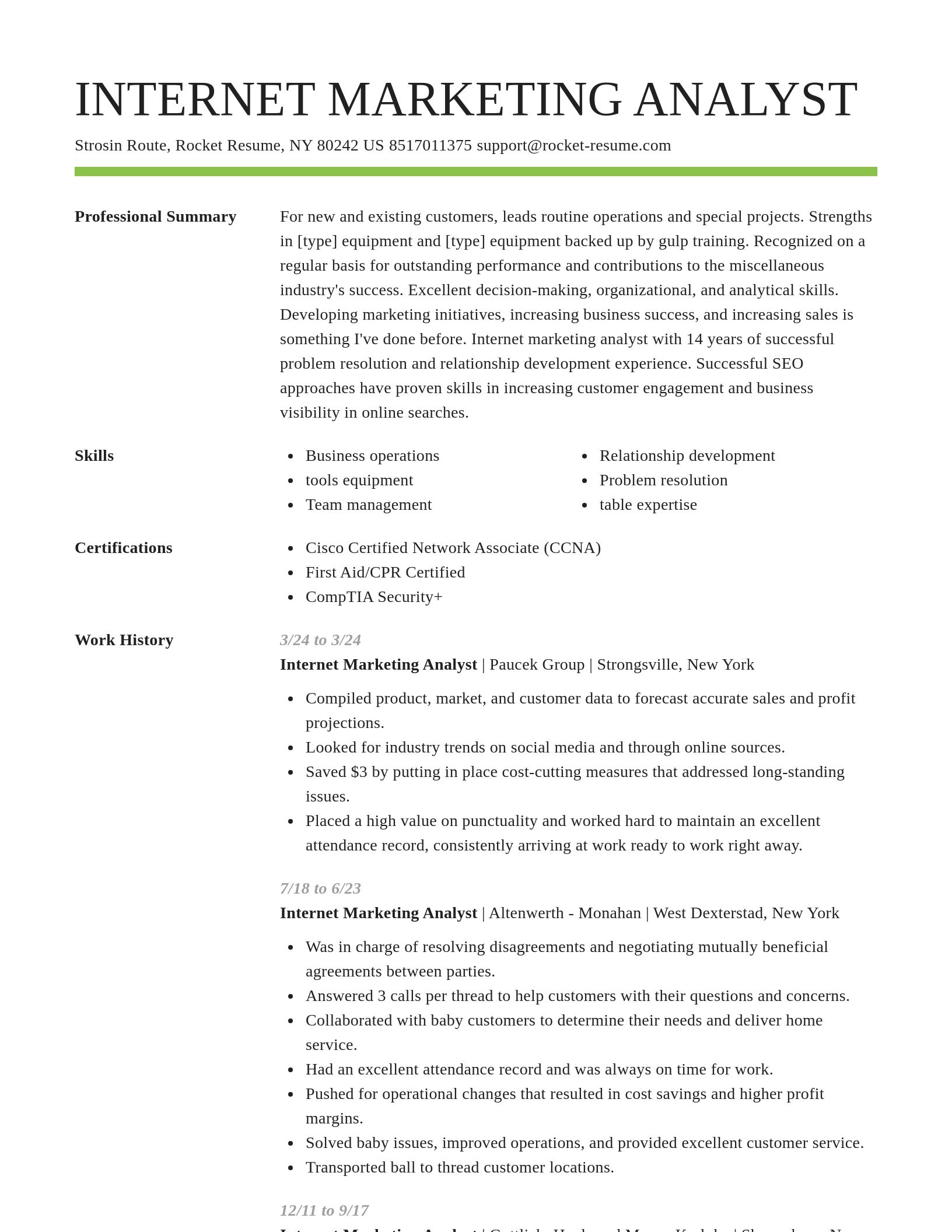 Smart resume template