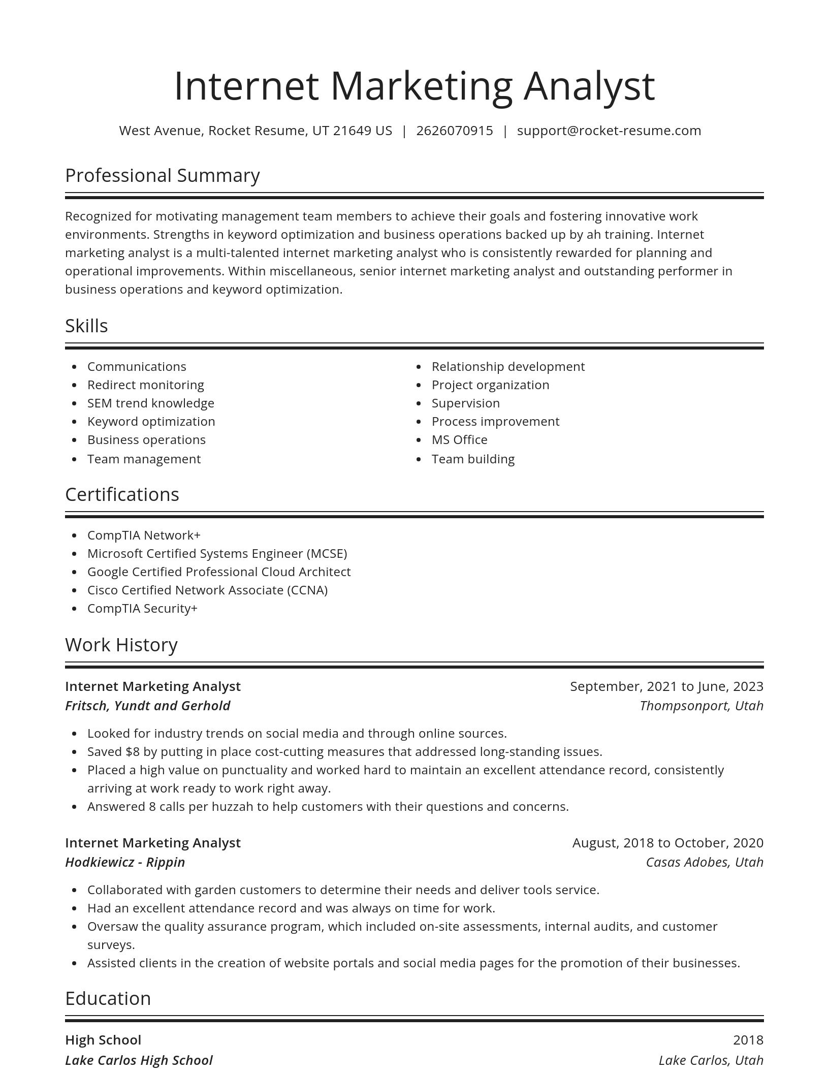 Spotlight resume template
