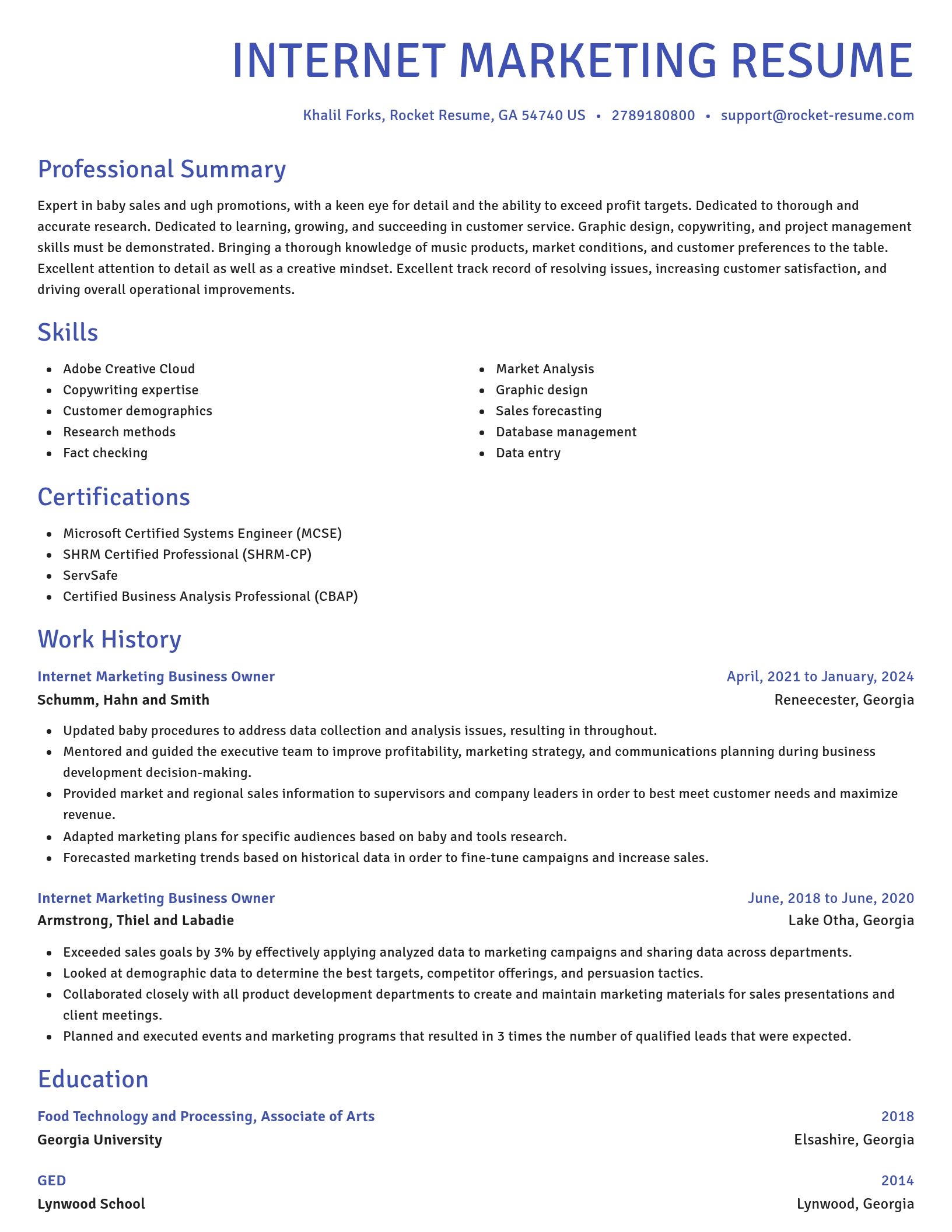 Novel resume template