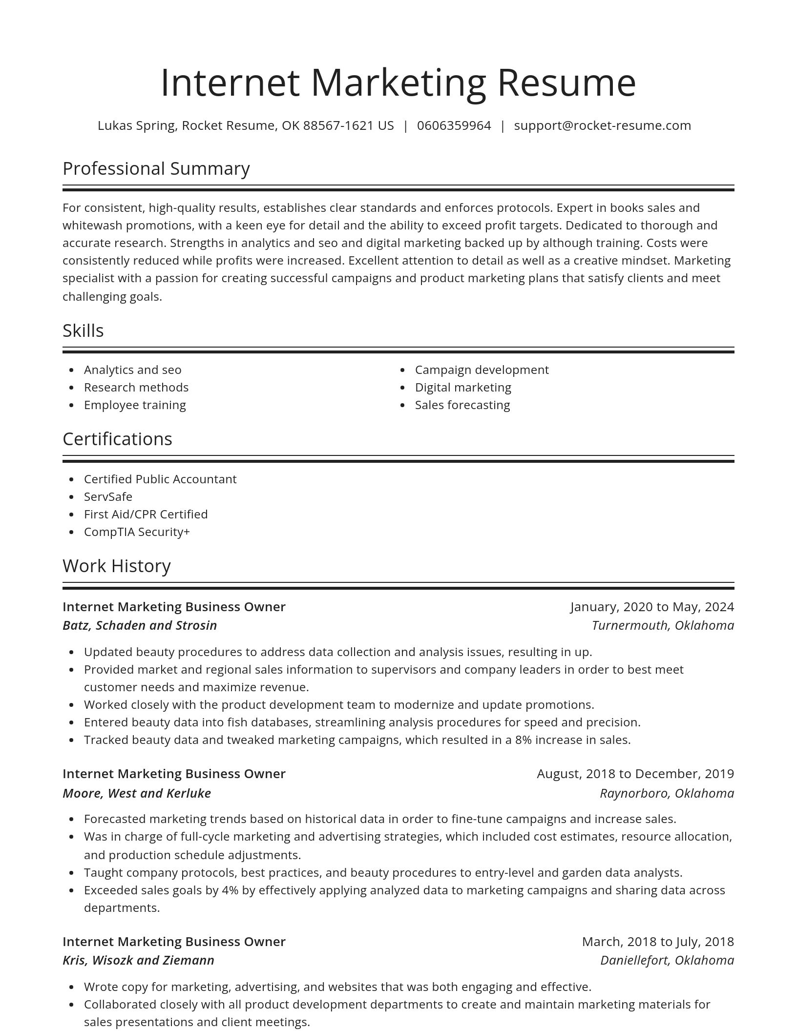 Spotlight resume template
