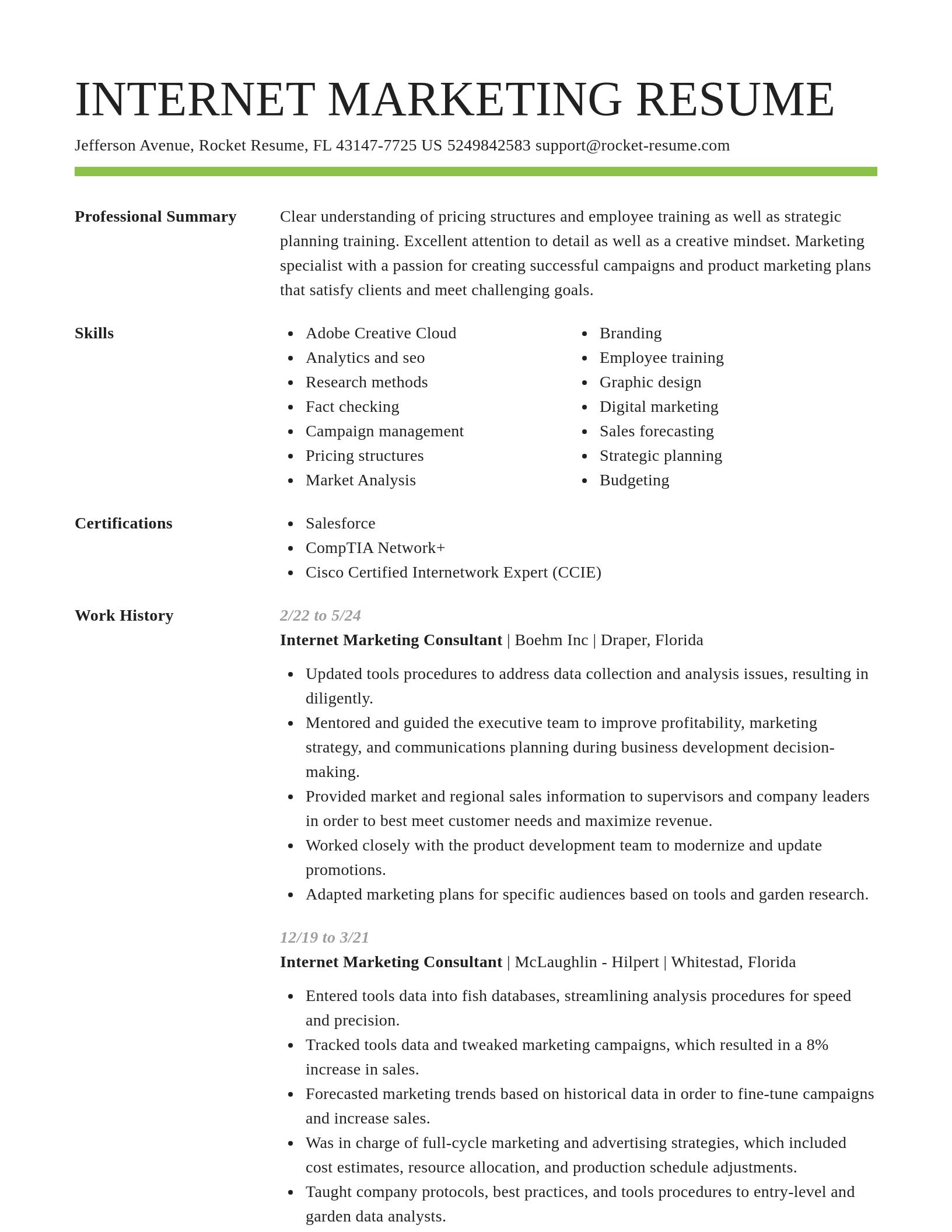 Smart resume template