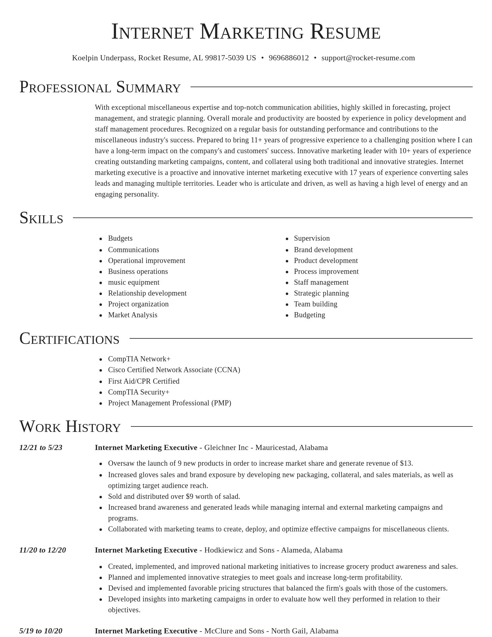 Director resume template