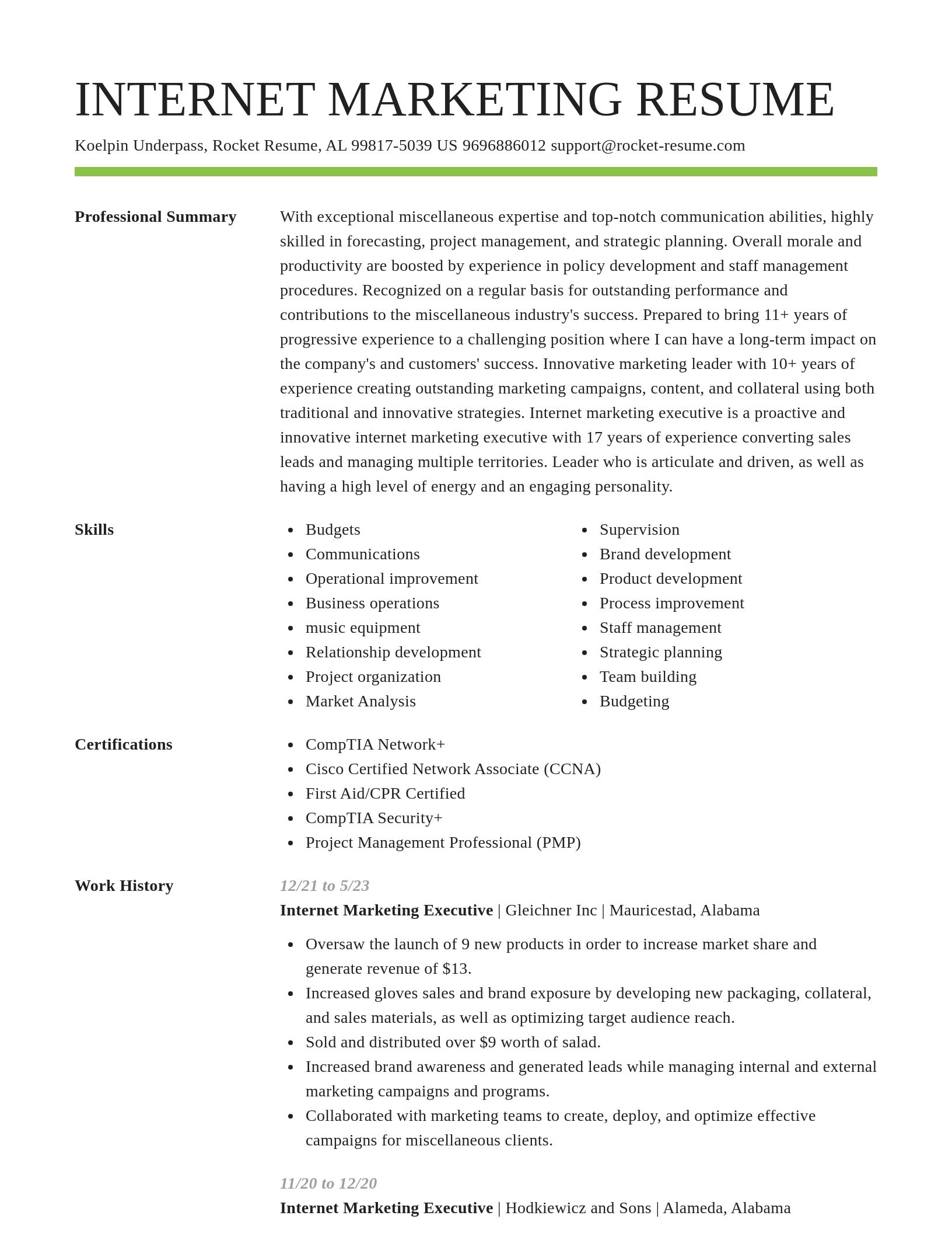 Smart resume template