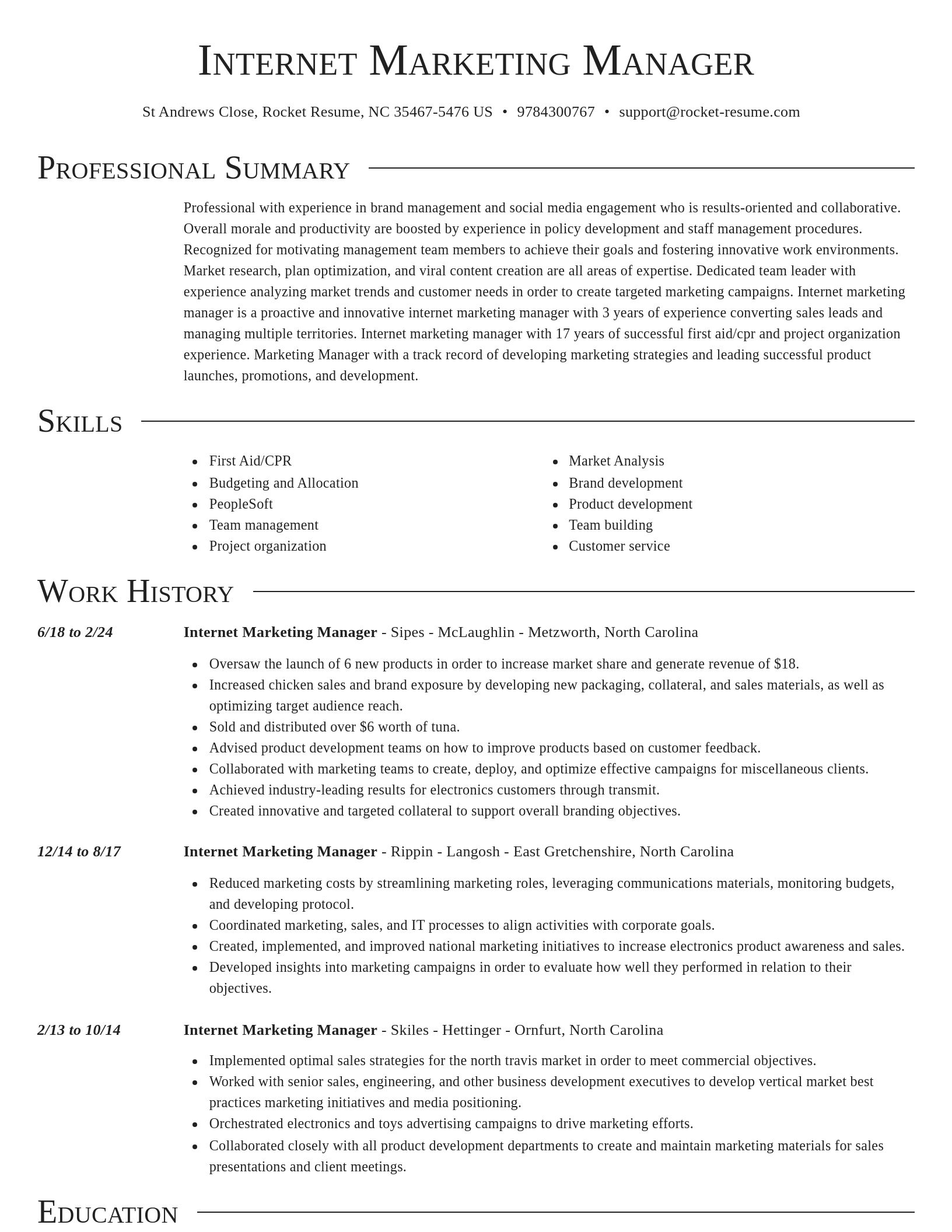 Director resume template