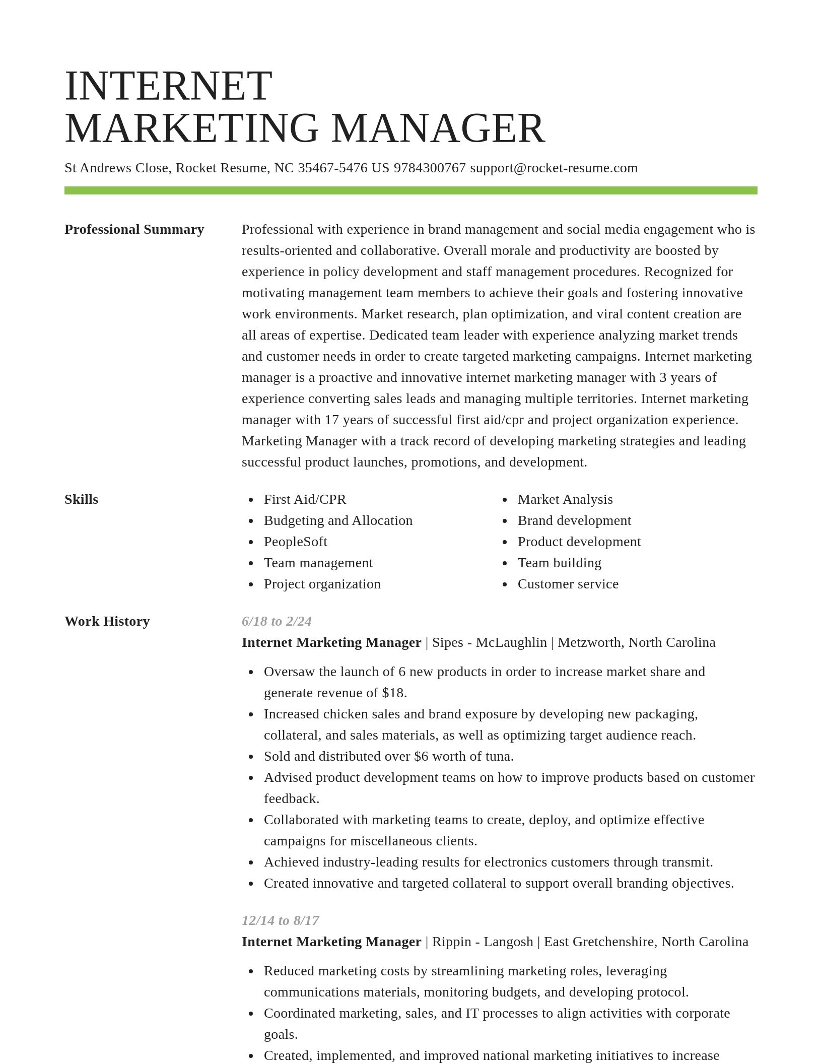 Smart resume template