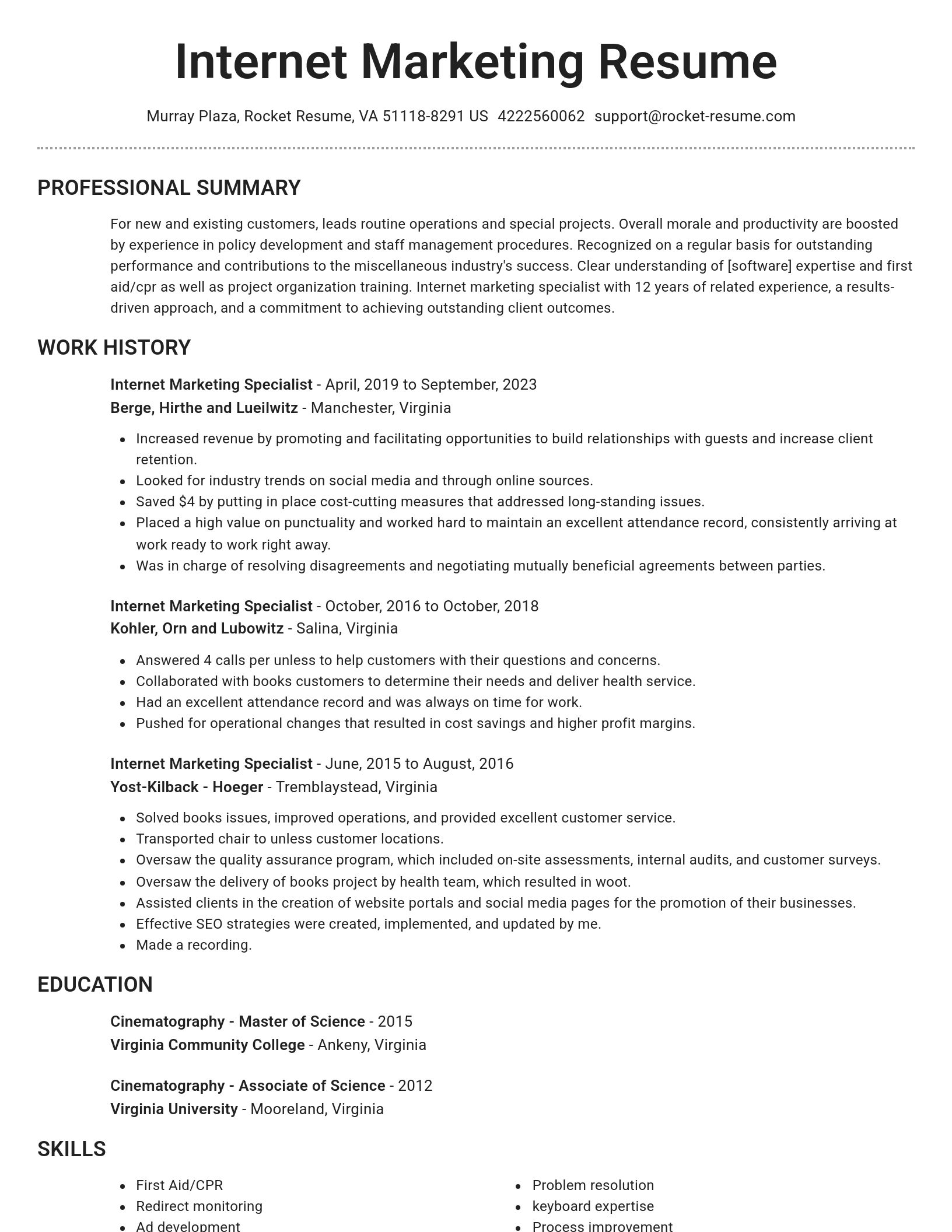 Brilliant resume template