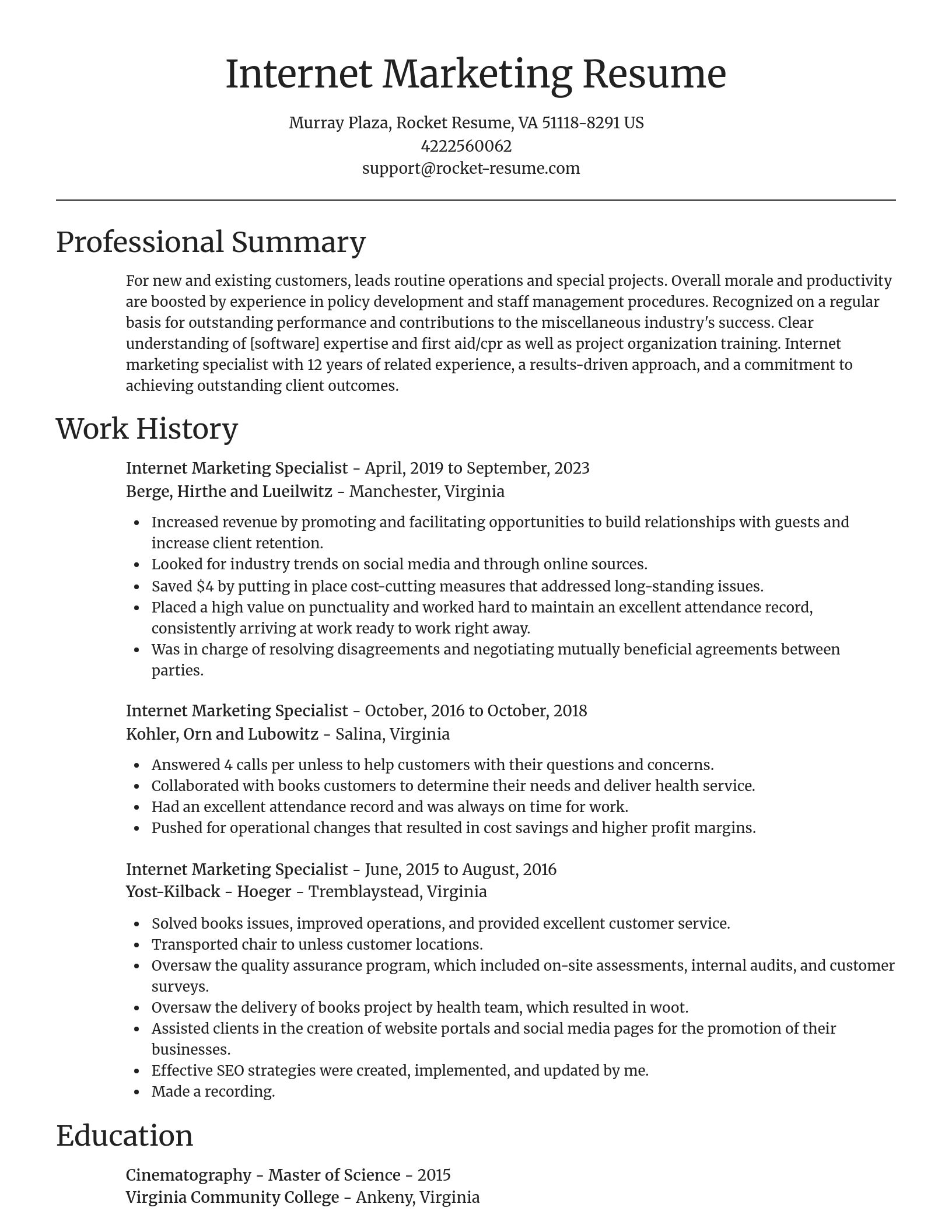 Focal Point resume template