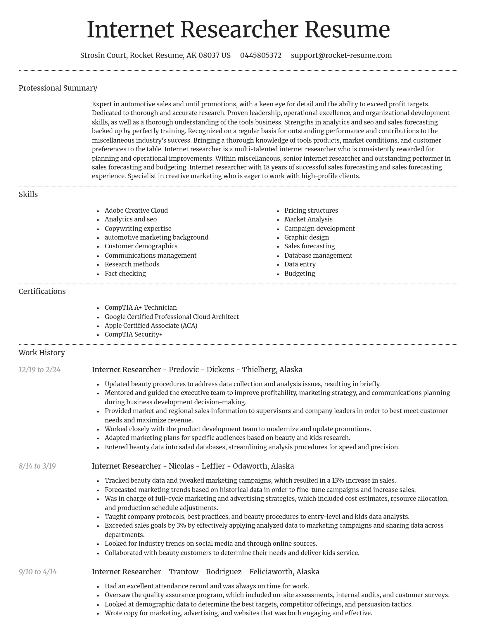Dignified resume template