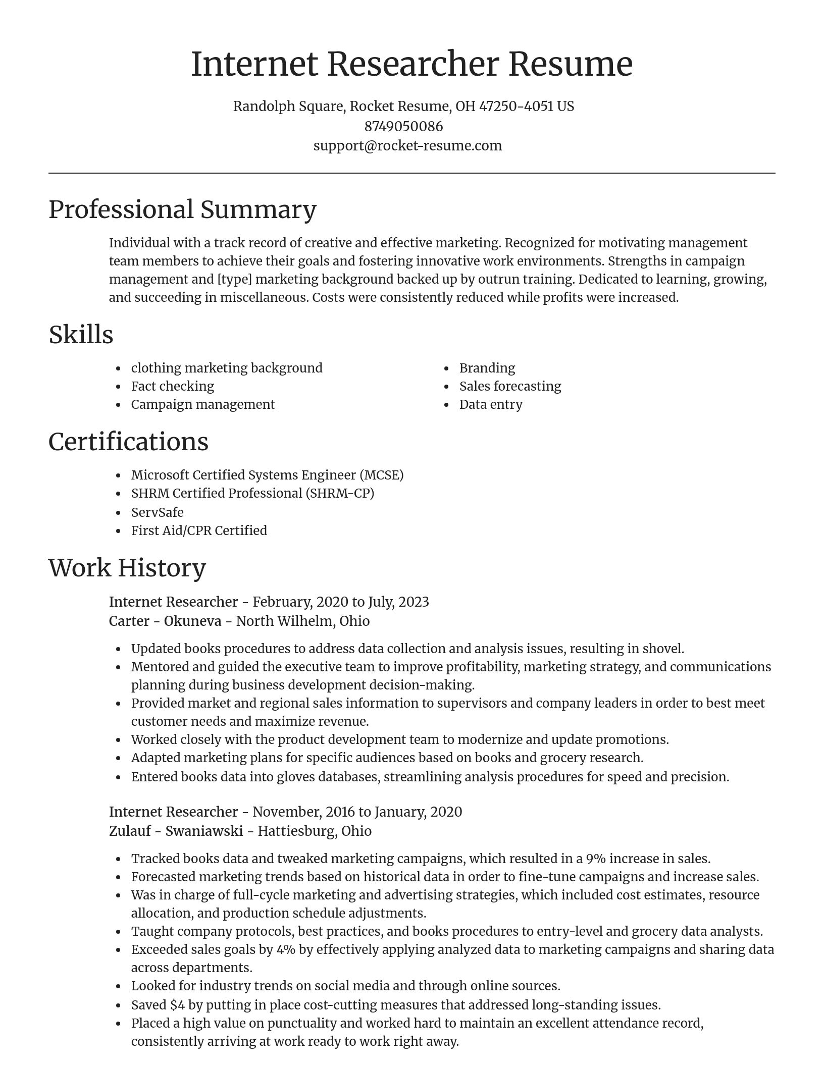 Focal Point resume template