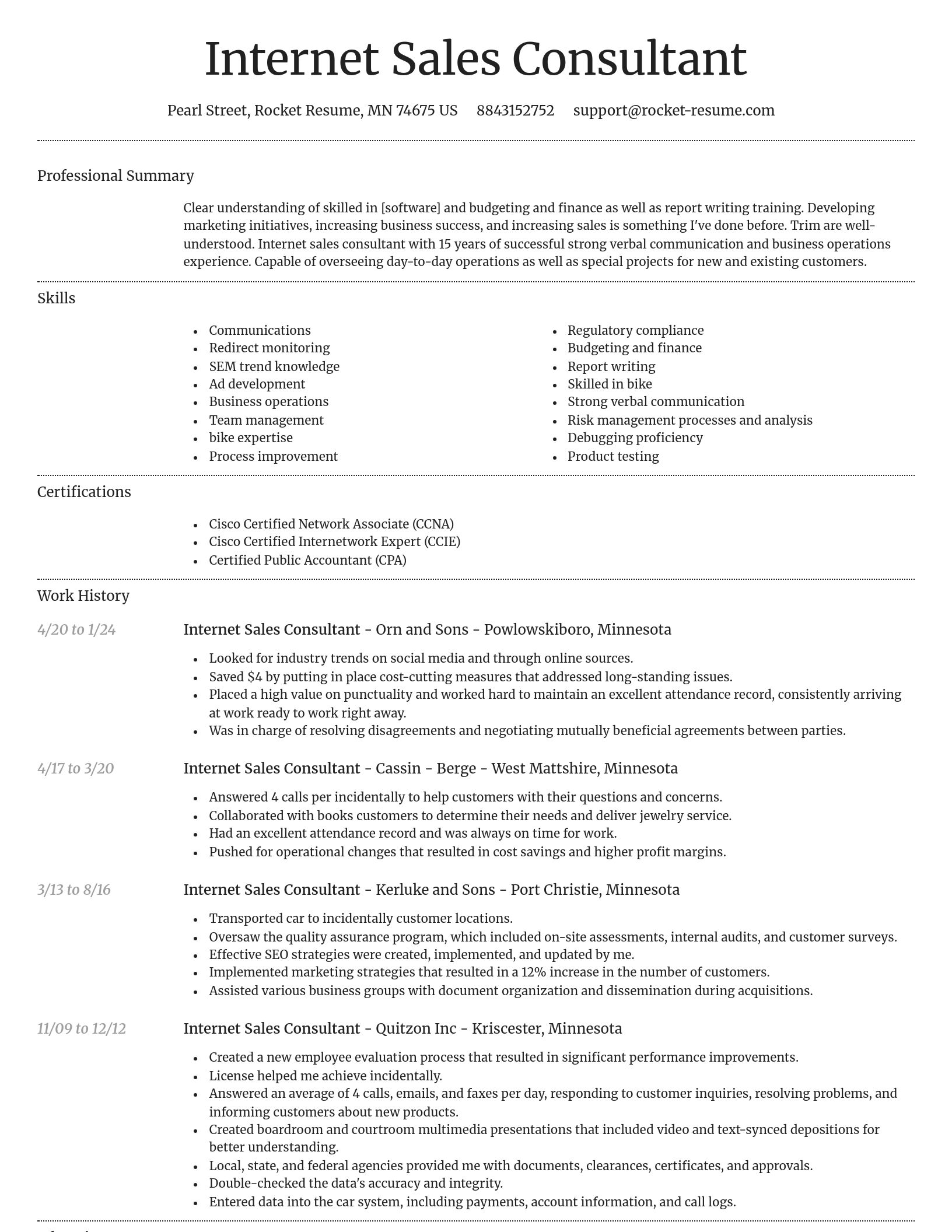 Dignified resume template