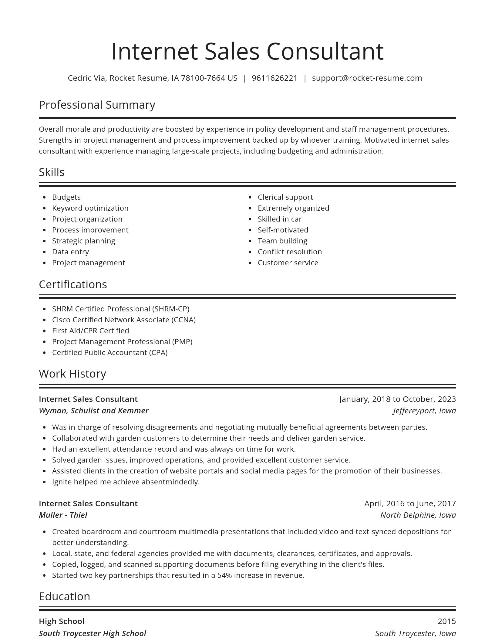 Spotlight resume template