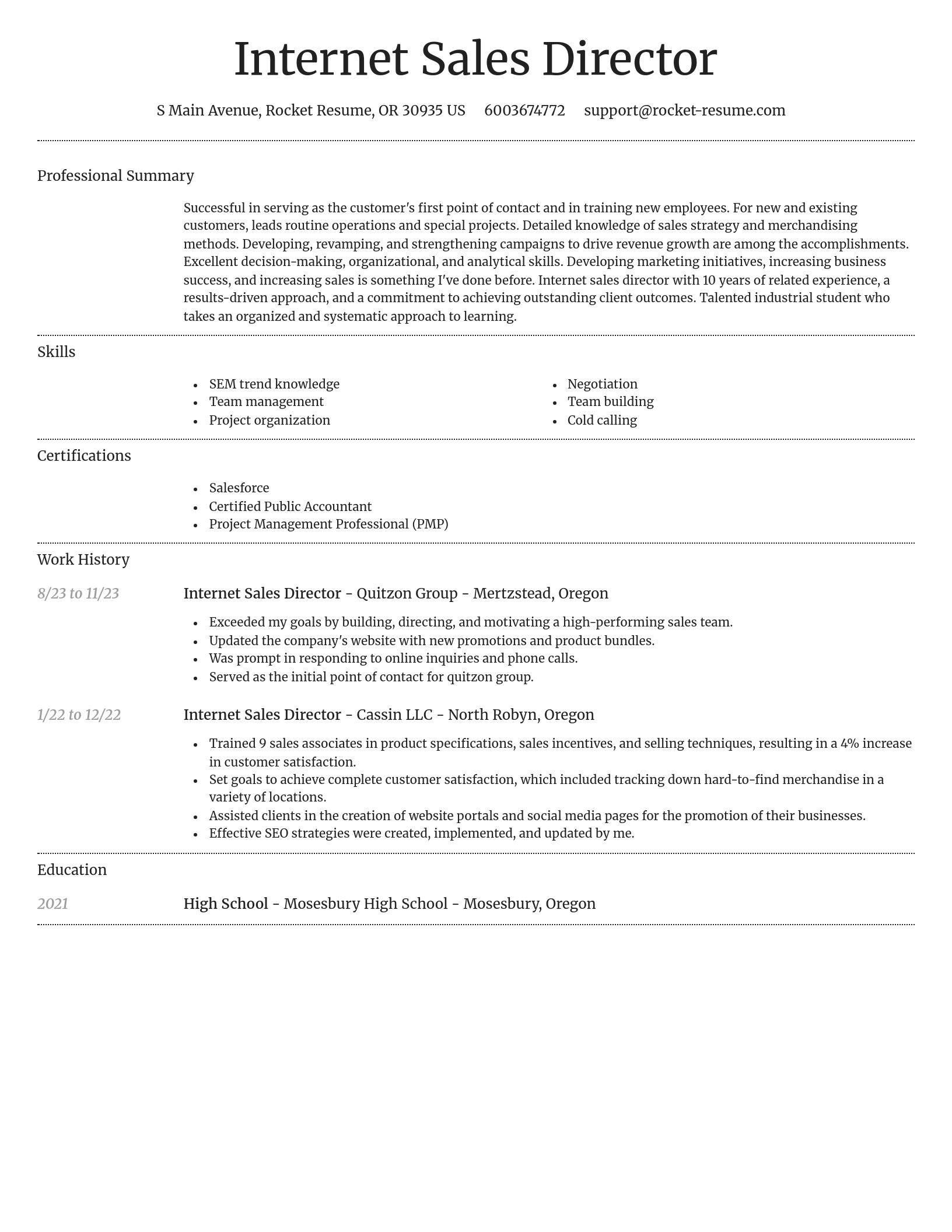Dignified resume template