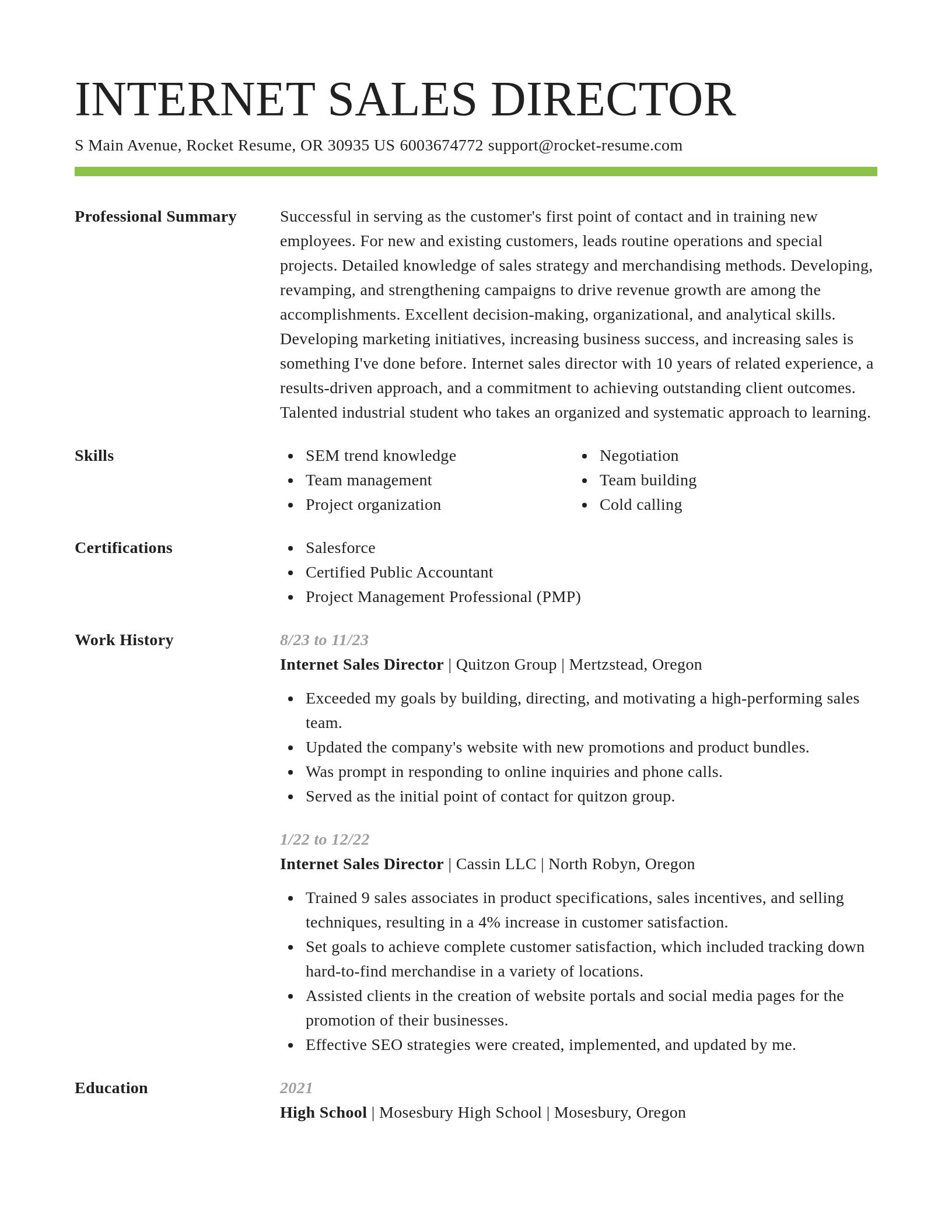 Smart resume template
