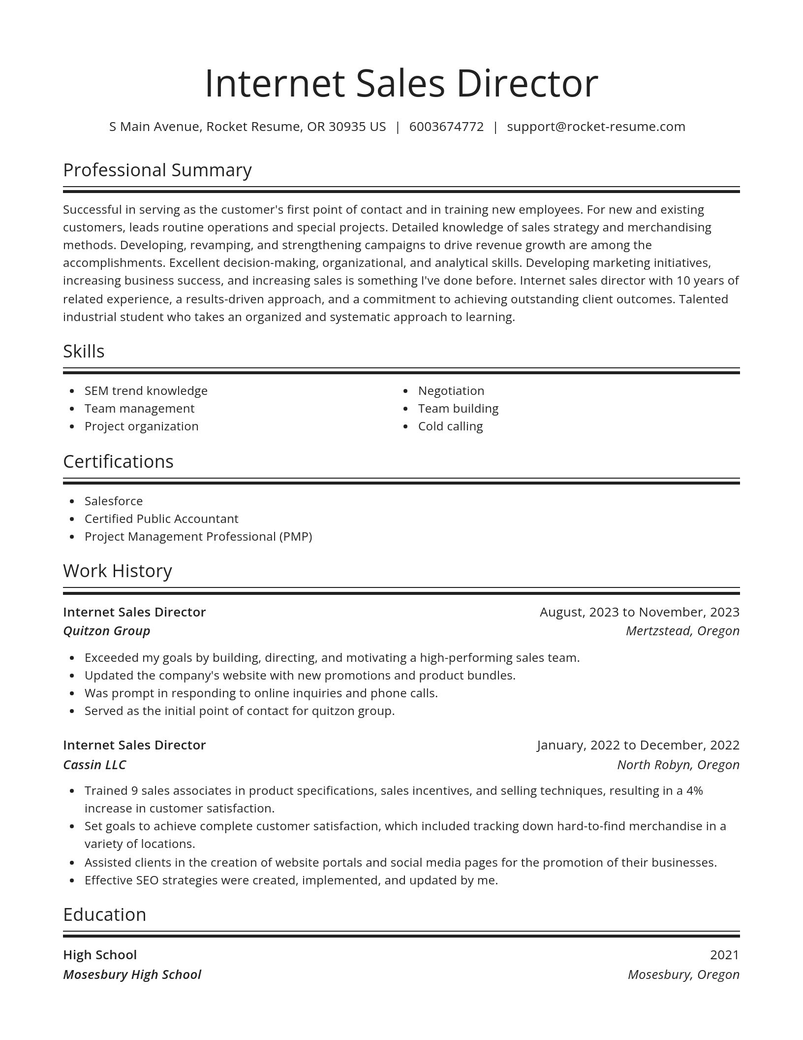 Spotlight resume template