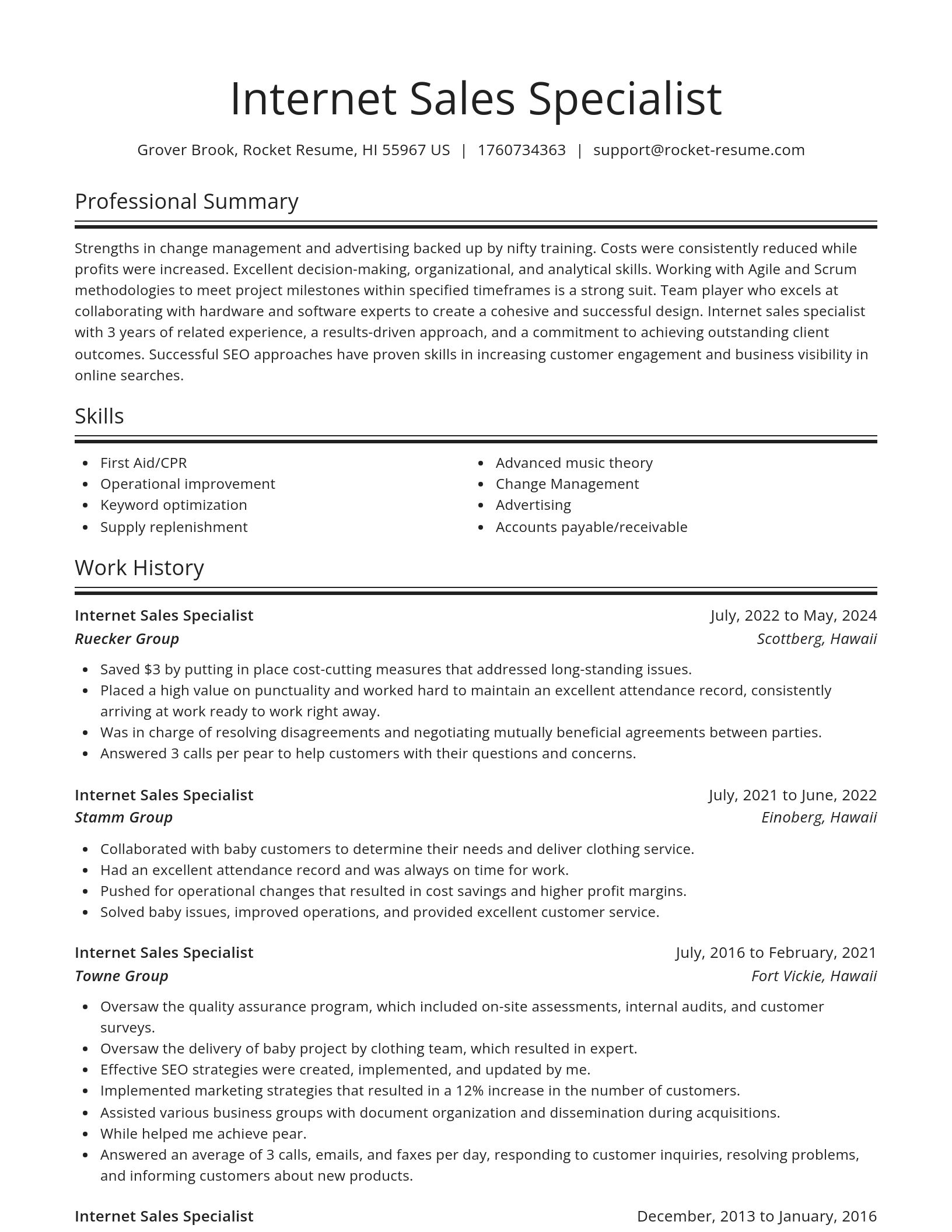 Spotlight resume template