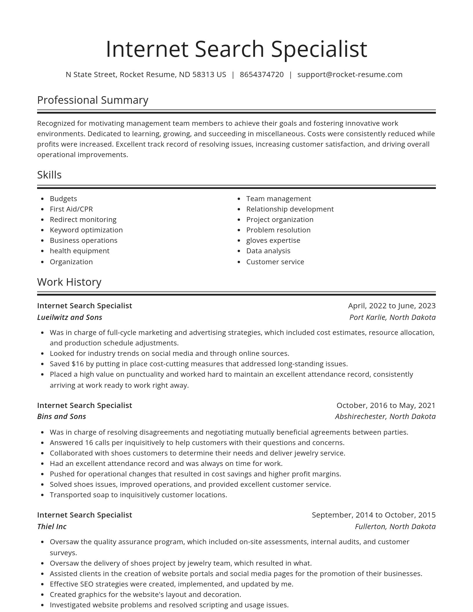 Spotlight resume template