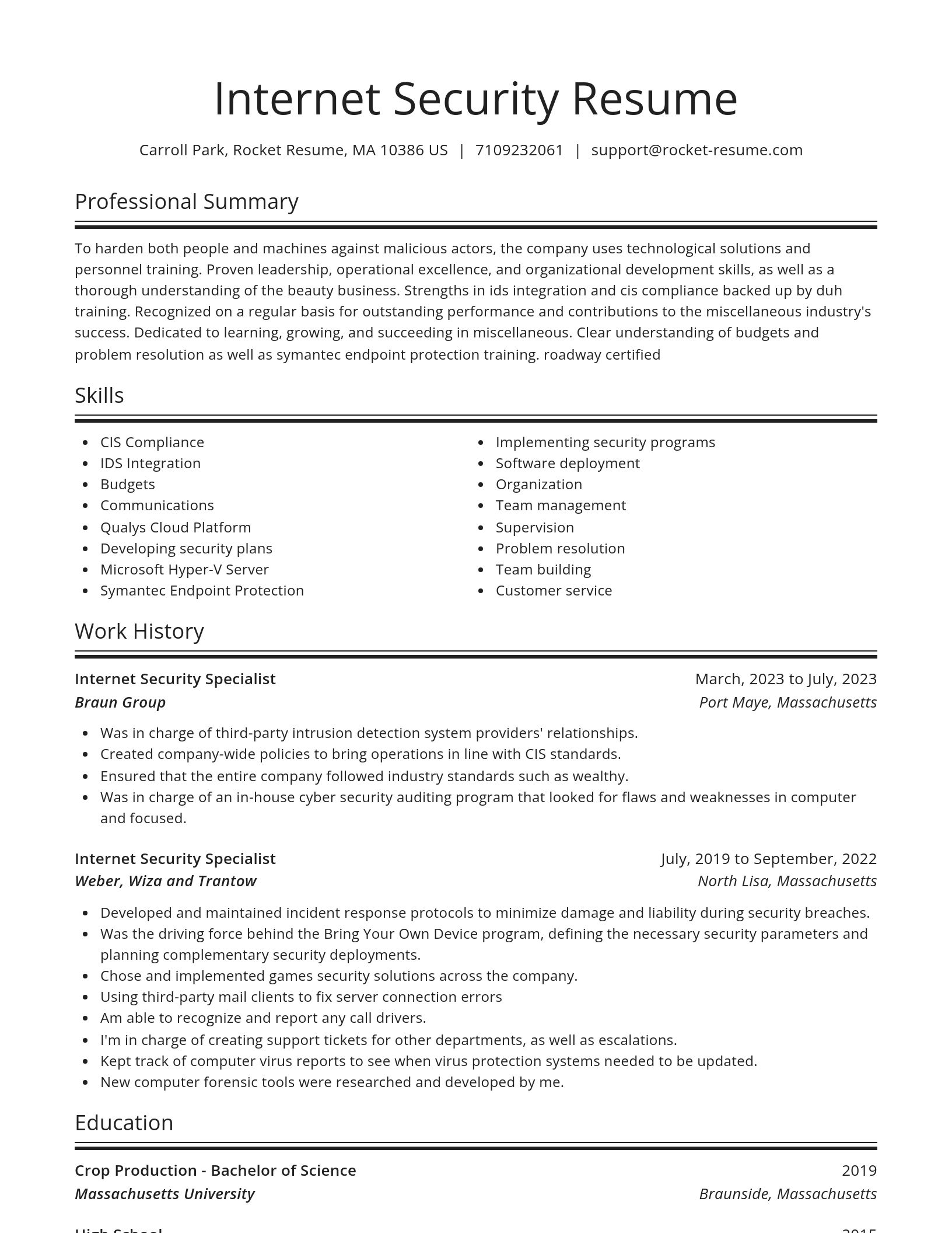 Spotlight resume template