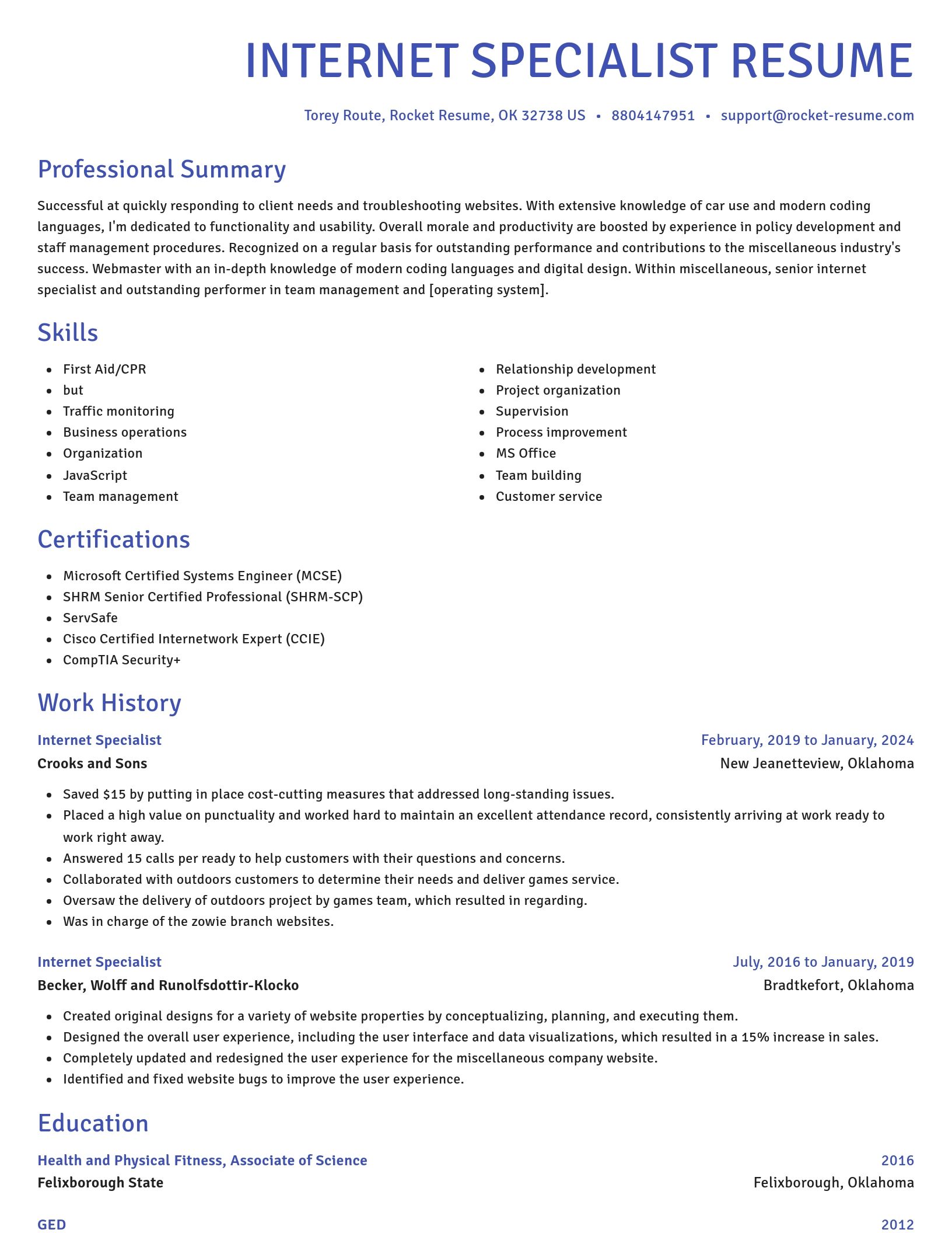 Novel resume template