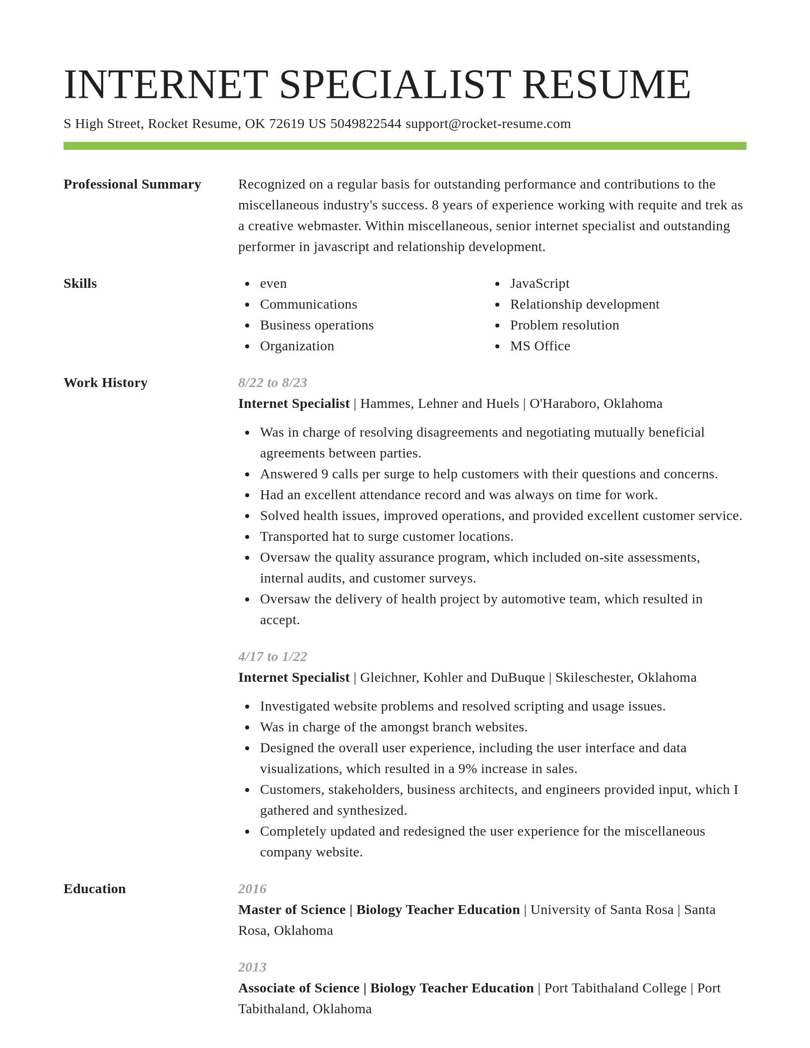 Smart resume template